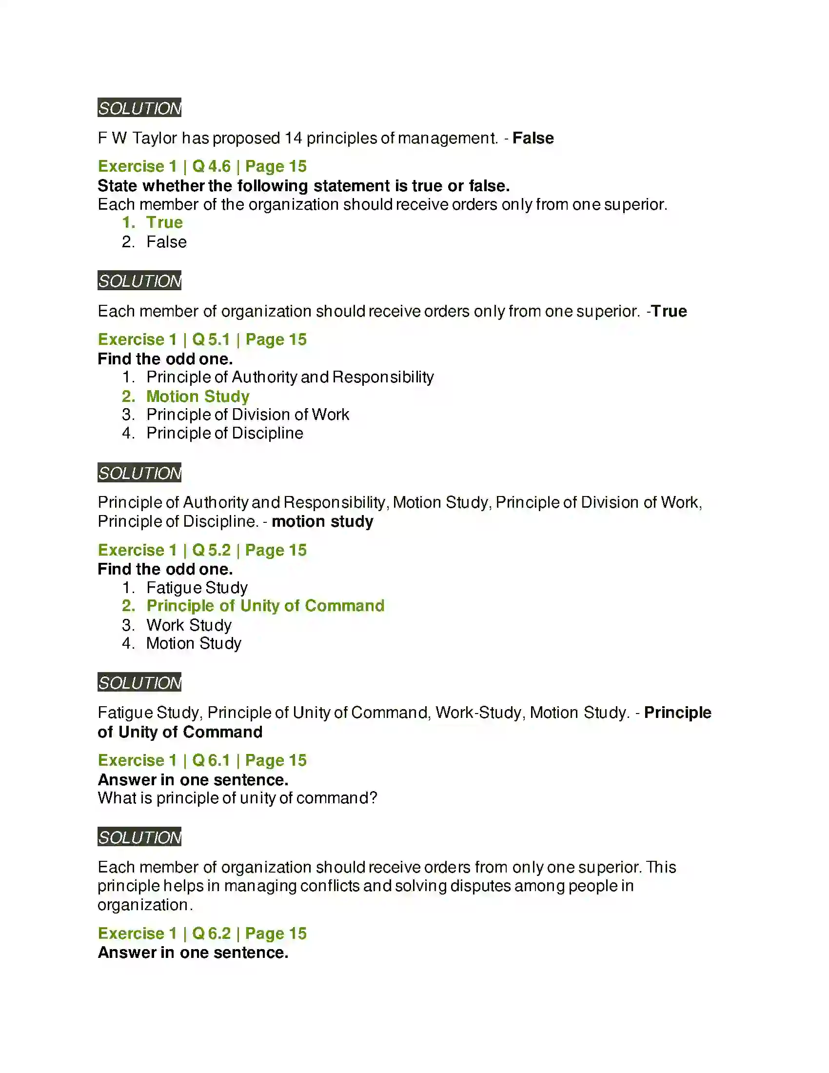 Maharashtra Board Class 12th Organisation of Commerce & Management Principles of Management Solution 5