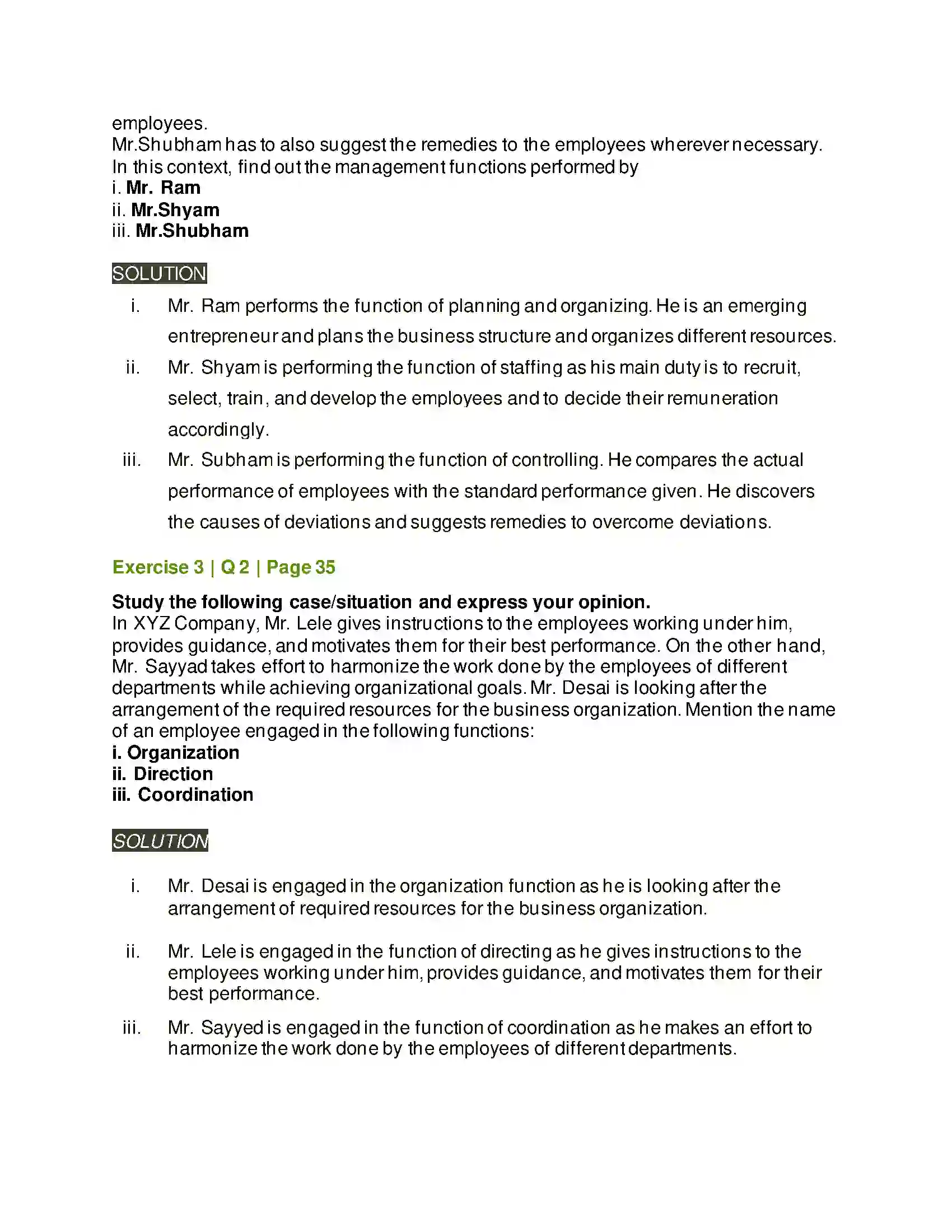 Maharashtra Board Class 12th Organisation of Commerce & Management Functions of Management Solution 13