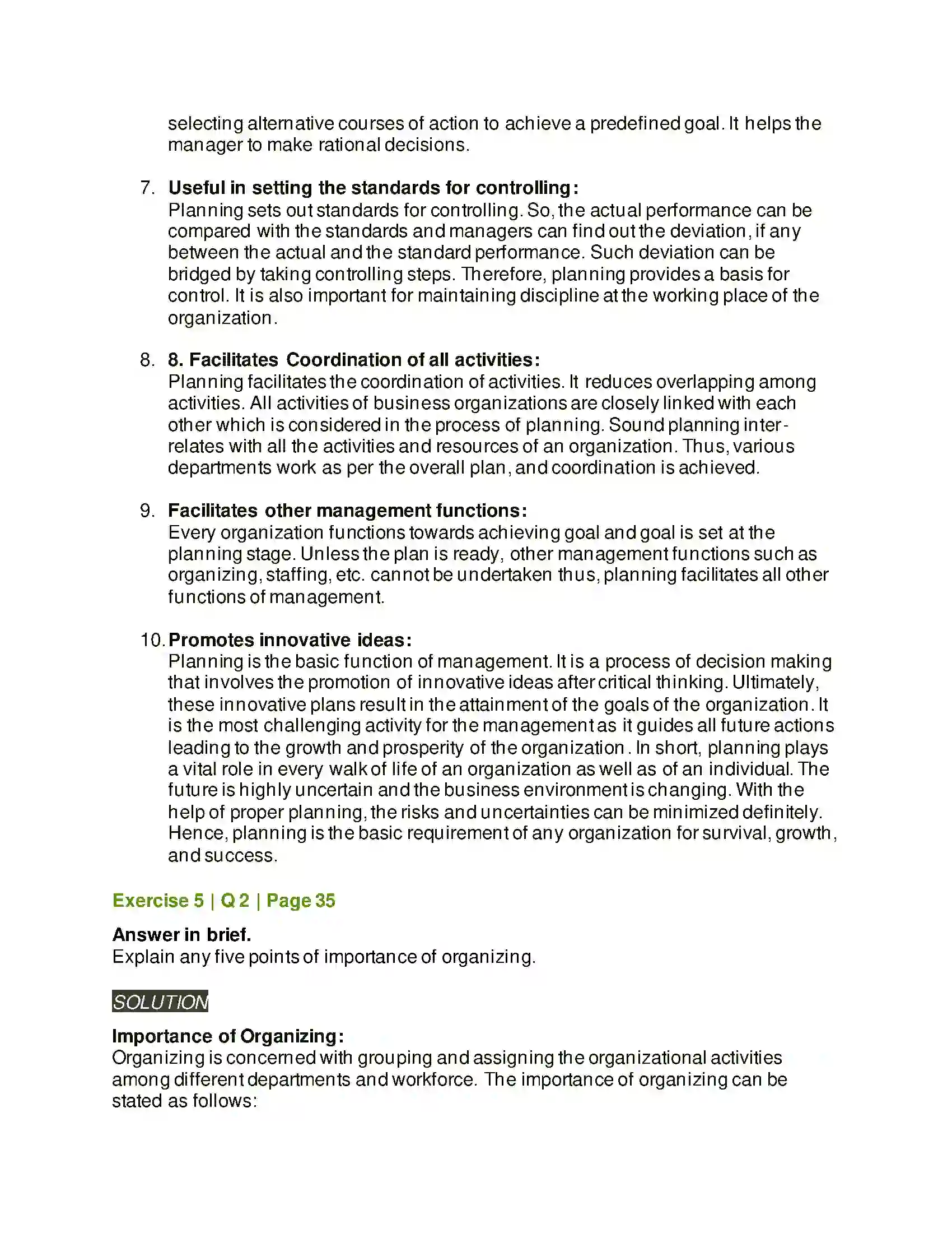 Maharashtra Board Class 12th Organisation of Commerce & Management Functions of Management Solution 23