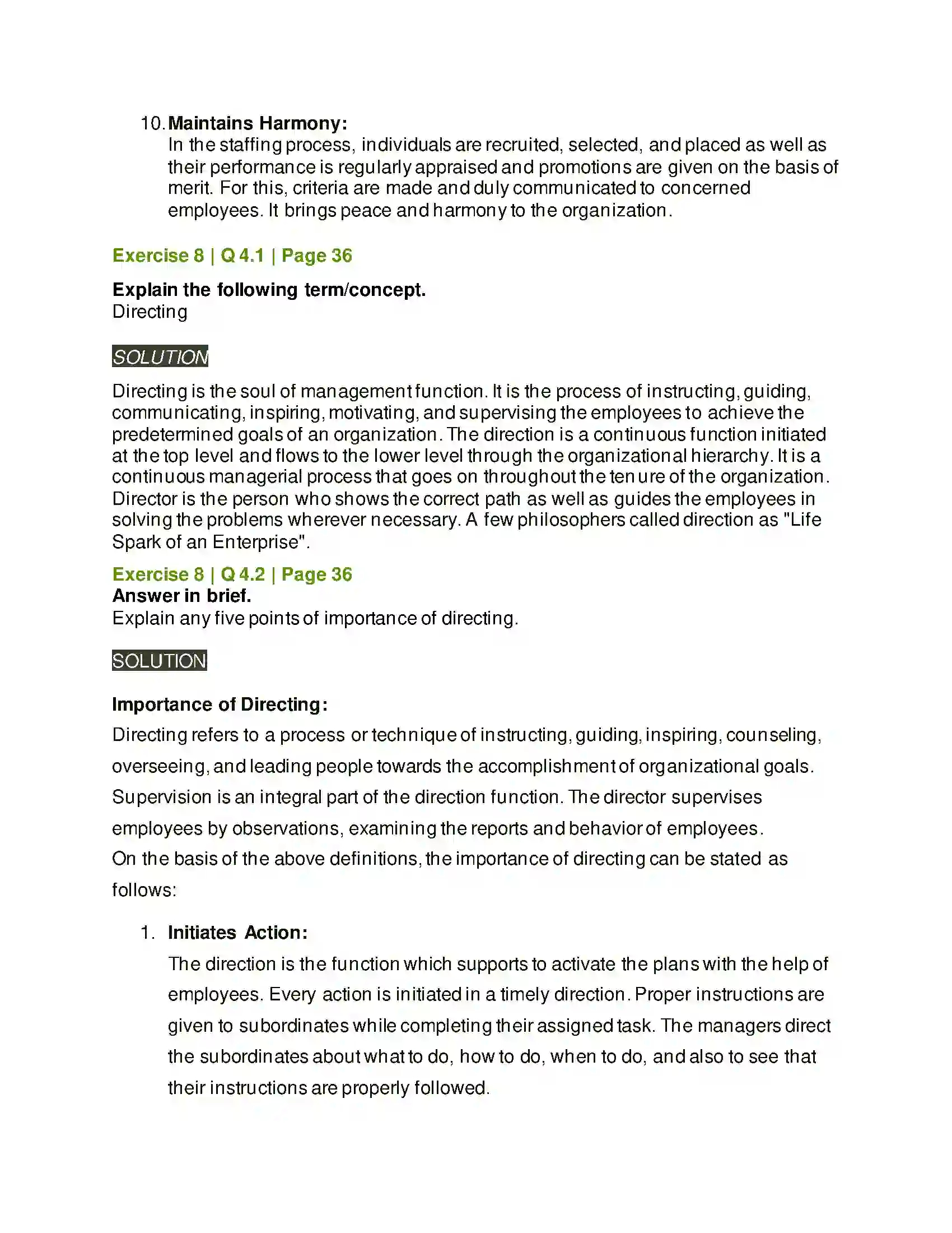 Maharashtra Board Class 12th Organisation of Commerce & Management Functions of Management Solution 50