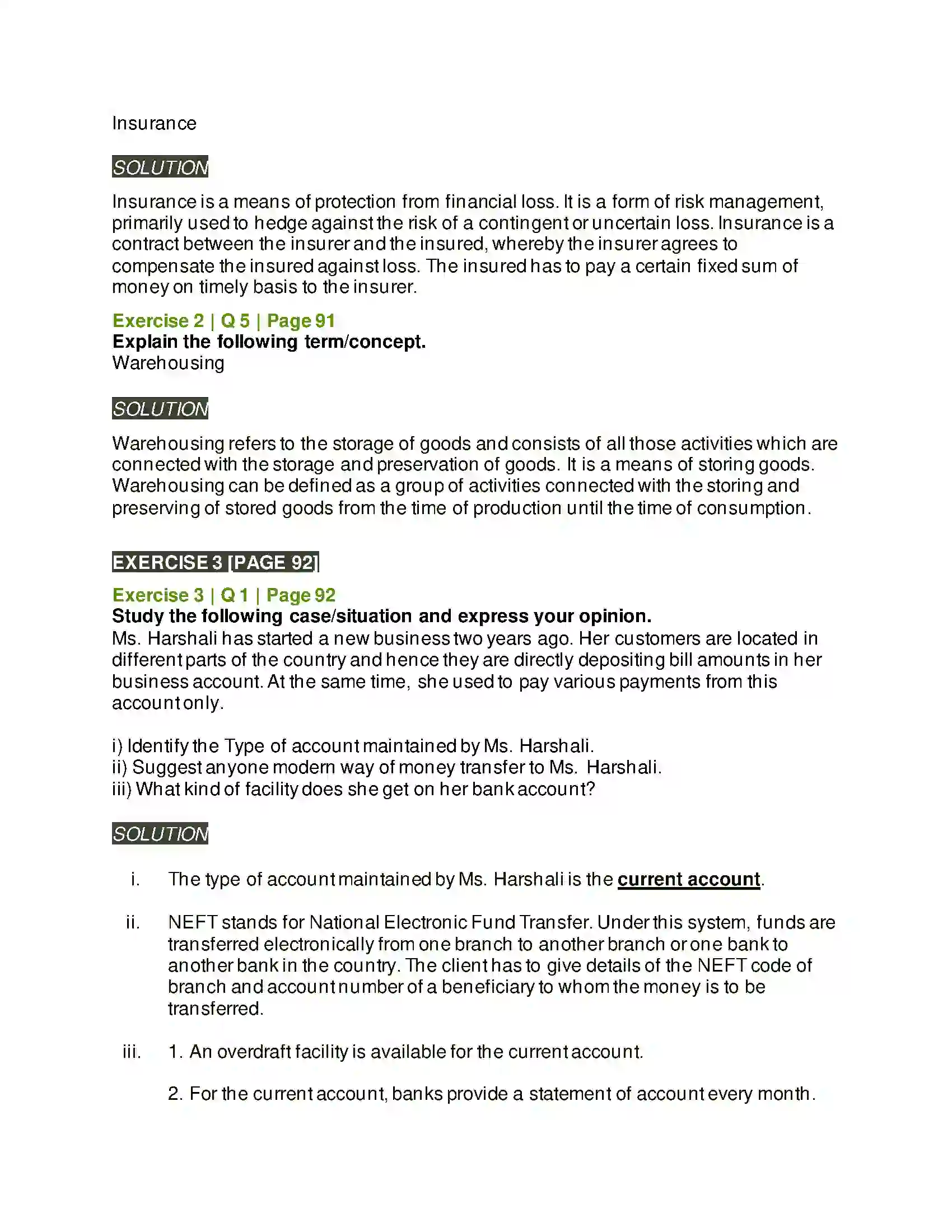 Maharashtra Board Class 12th Organisation of Commerce & Management Business Services Solution 10