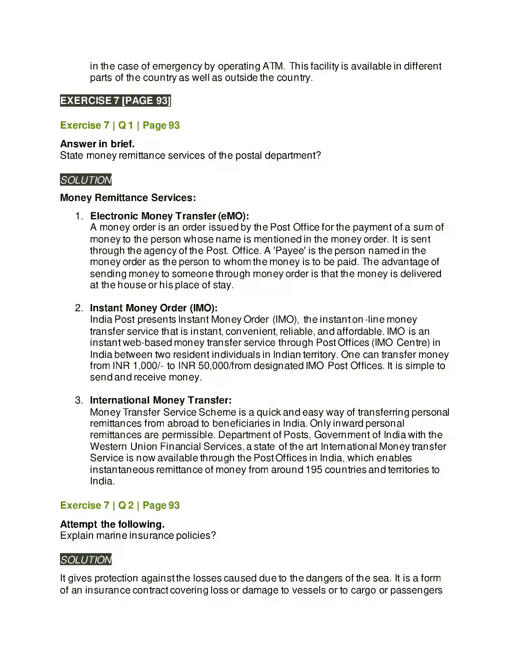 Maharashtra Board Class 12th Organisation of Commerce & Management Business Services Solution 29