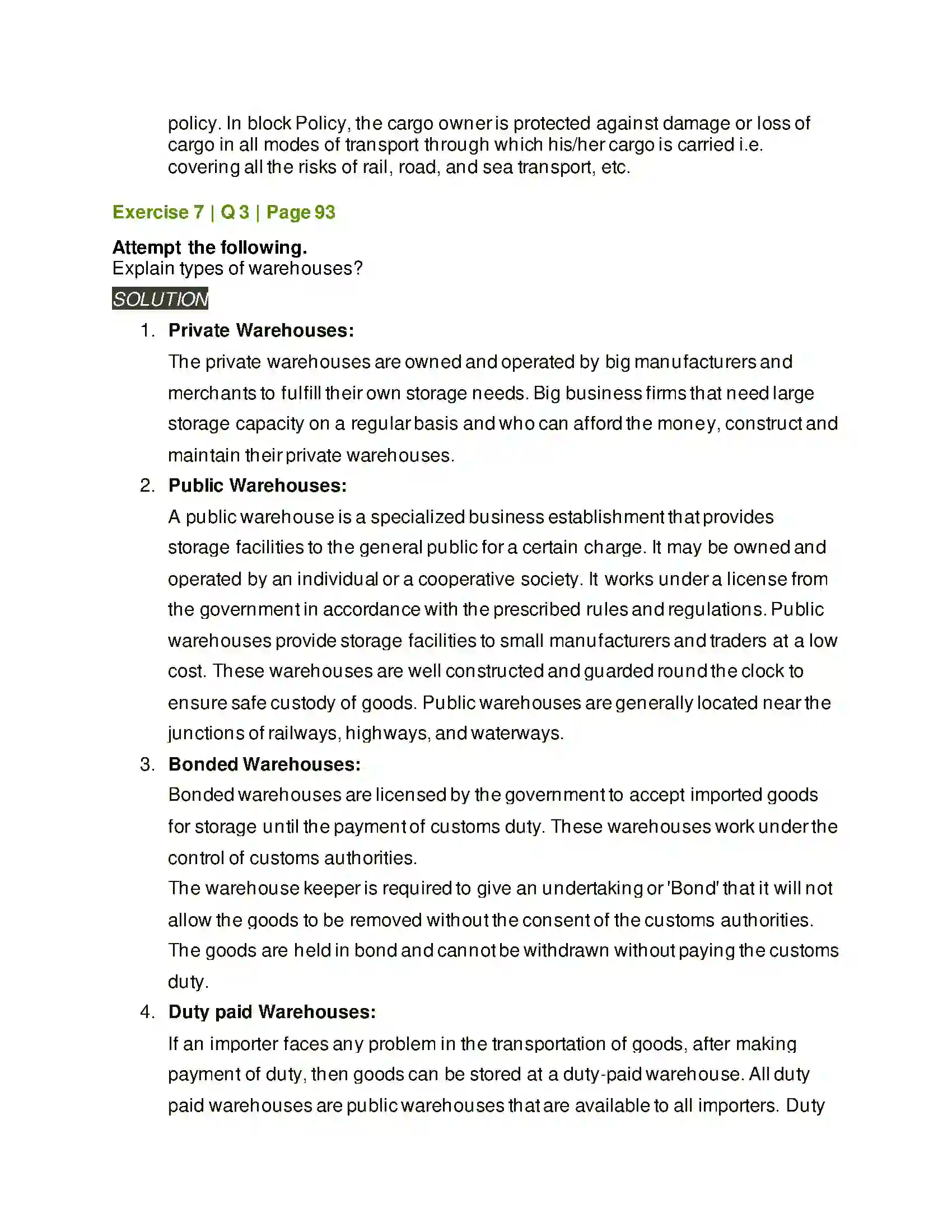 Maharashtra Board Class 12th Organisation of Commerce & Management Business Services Solution 31