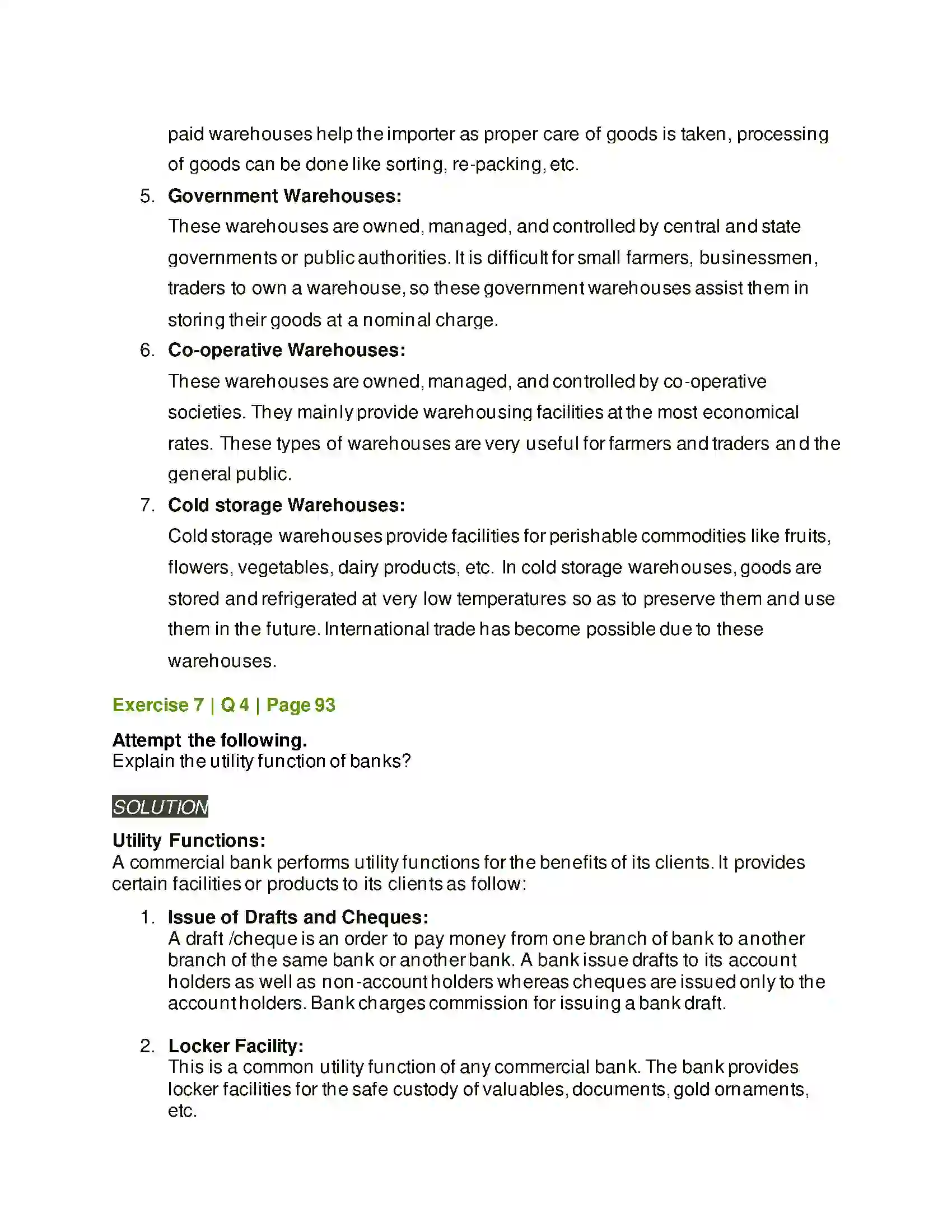 Maharashtra Board Class 12th Organisation of Commerce & Management Business Services Solution 32