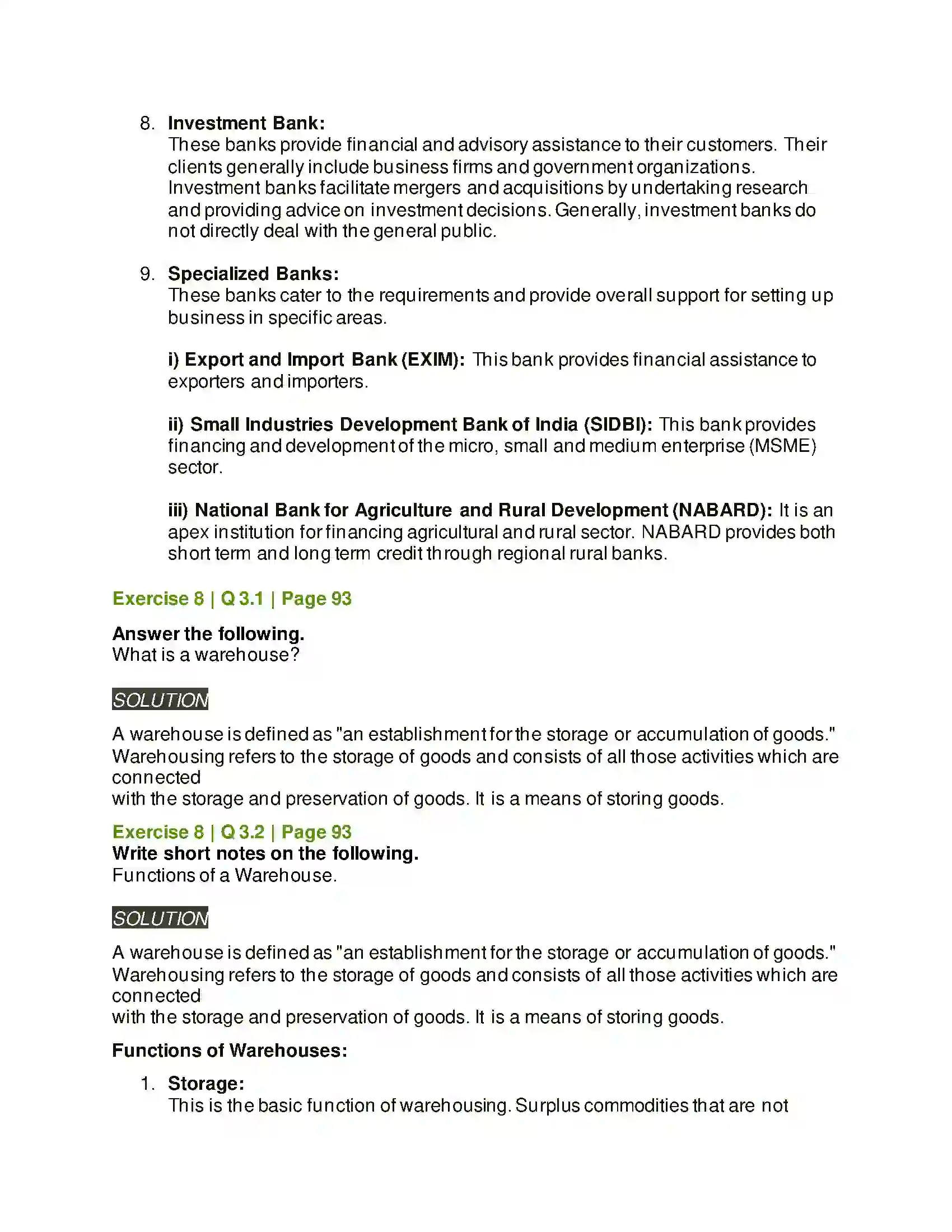 Maharashtra Board Class 12th Organisation of Commerce & Management Business Services Solution 42