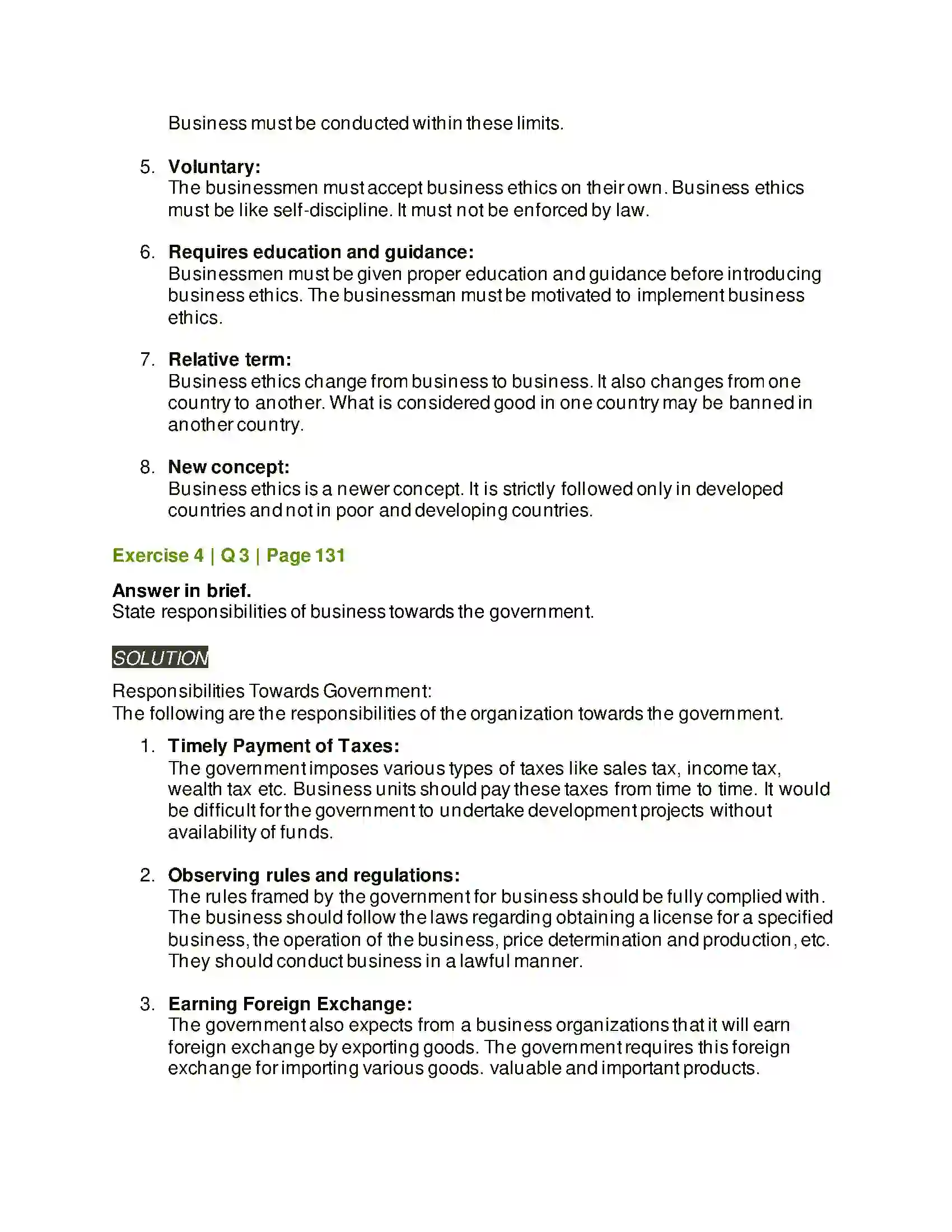 Maharashtra Board Class 12th Organisation of Commerce & Management Social Responsibilities of Business Solution 17