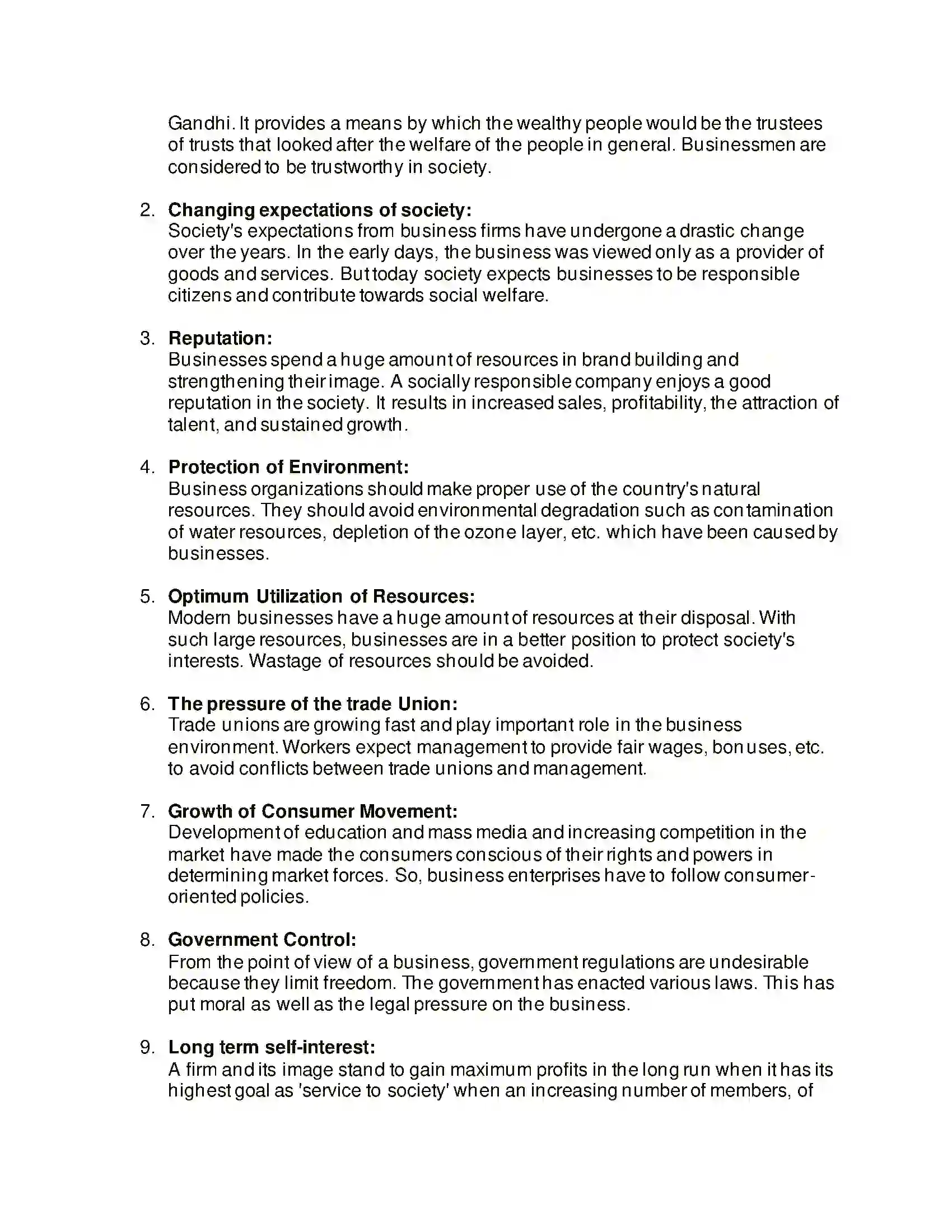 Maharashtra Board Class 12th Organisation of Commerce & Management Social Responsibilities of Business Solution 31