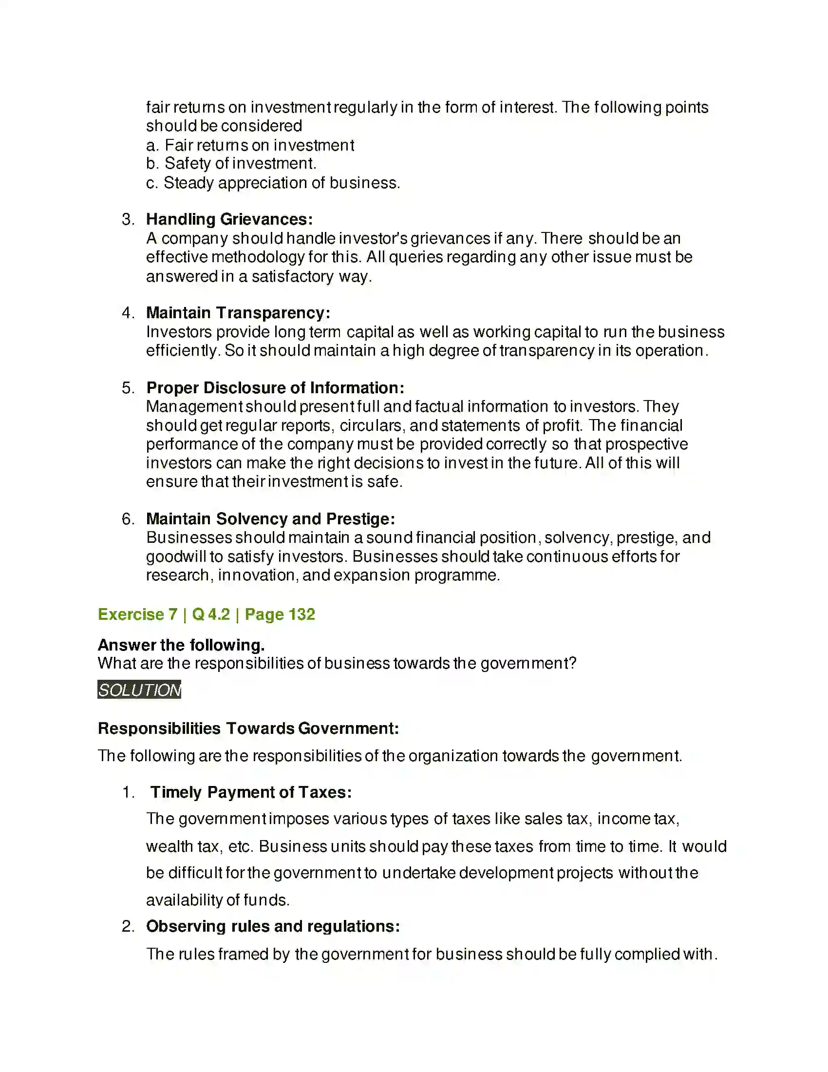 Maharashtra Board Class 12th Organisation of Commerce & Management Social Responsibilities of Business Solution 34