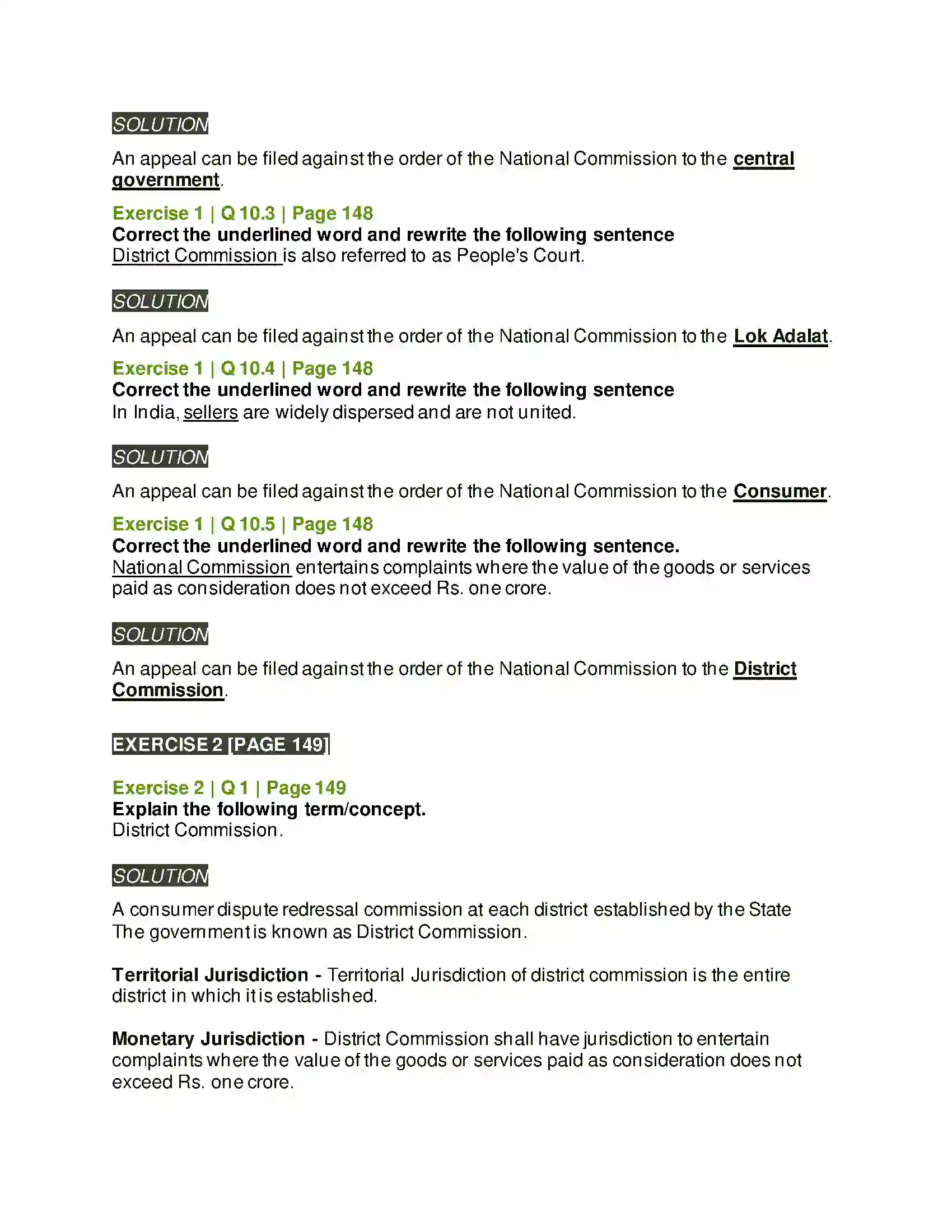 Maharashtra Board Class 12th Organisation of Commerce & Management Consumer Protection Solution 10