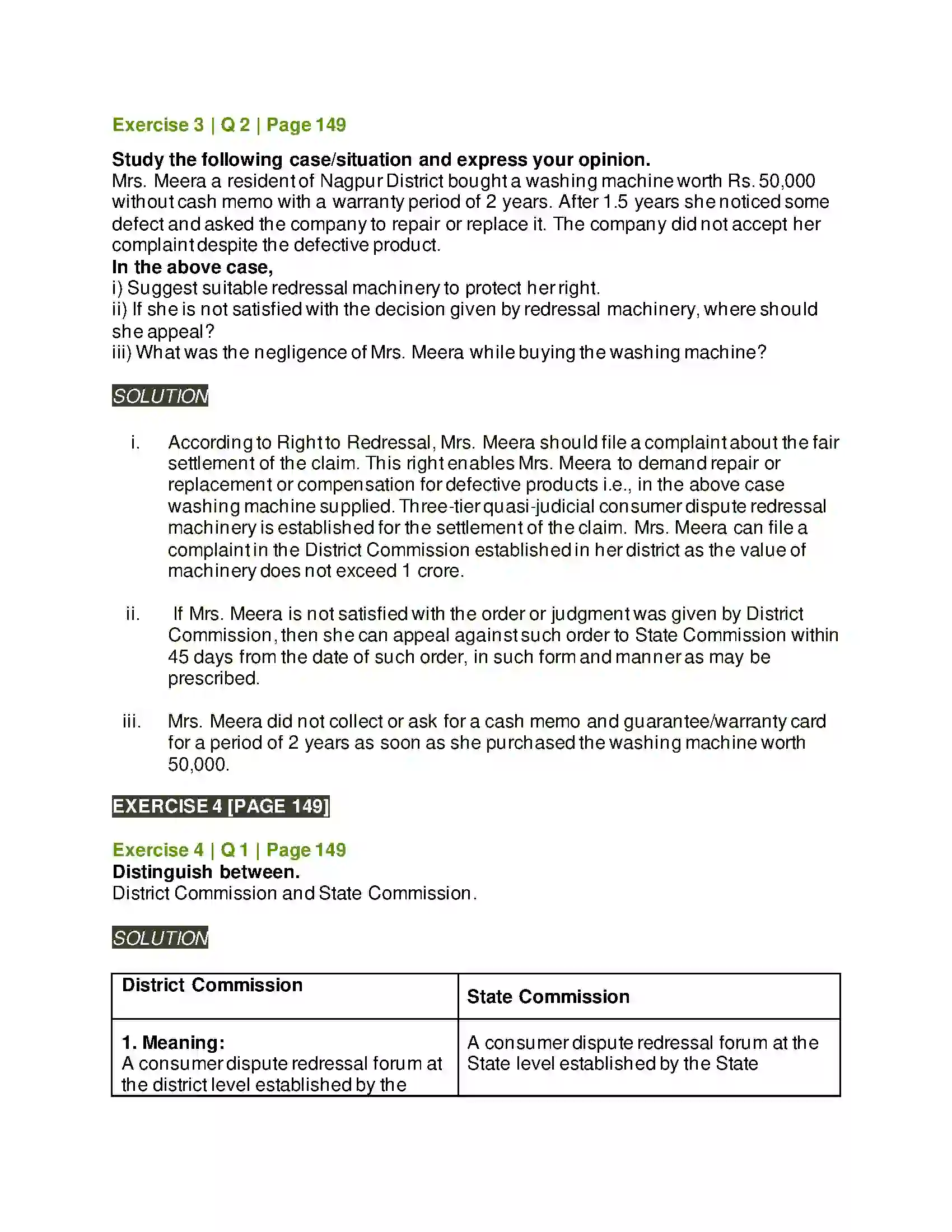Maharashtra Board Class 12th Organisation of Commerce & Management Consumer Protection Solution 13