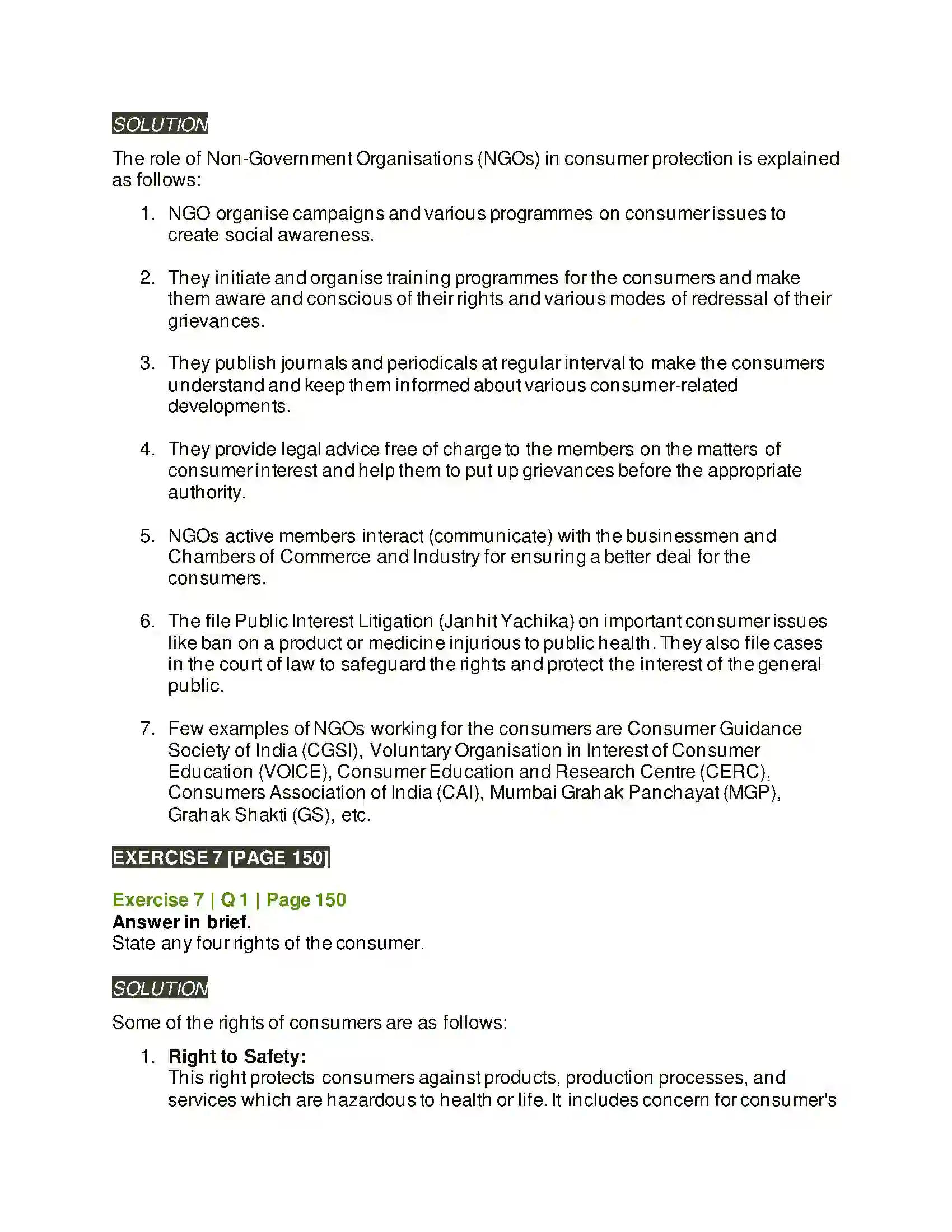 Maharashtra Board Class 12th Organisation of Commerce & Management Consumer Protection Solution 23