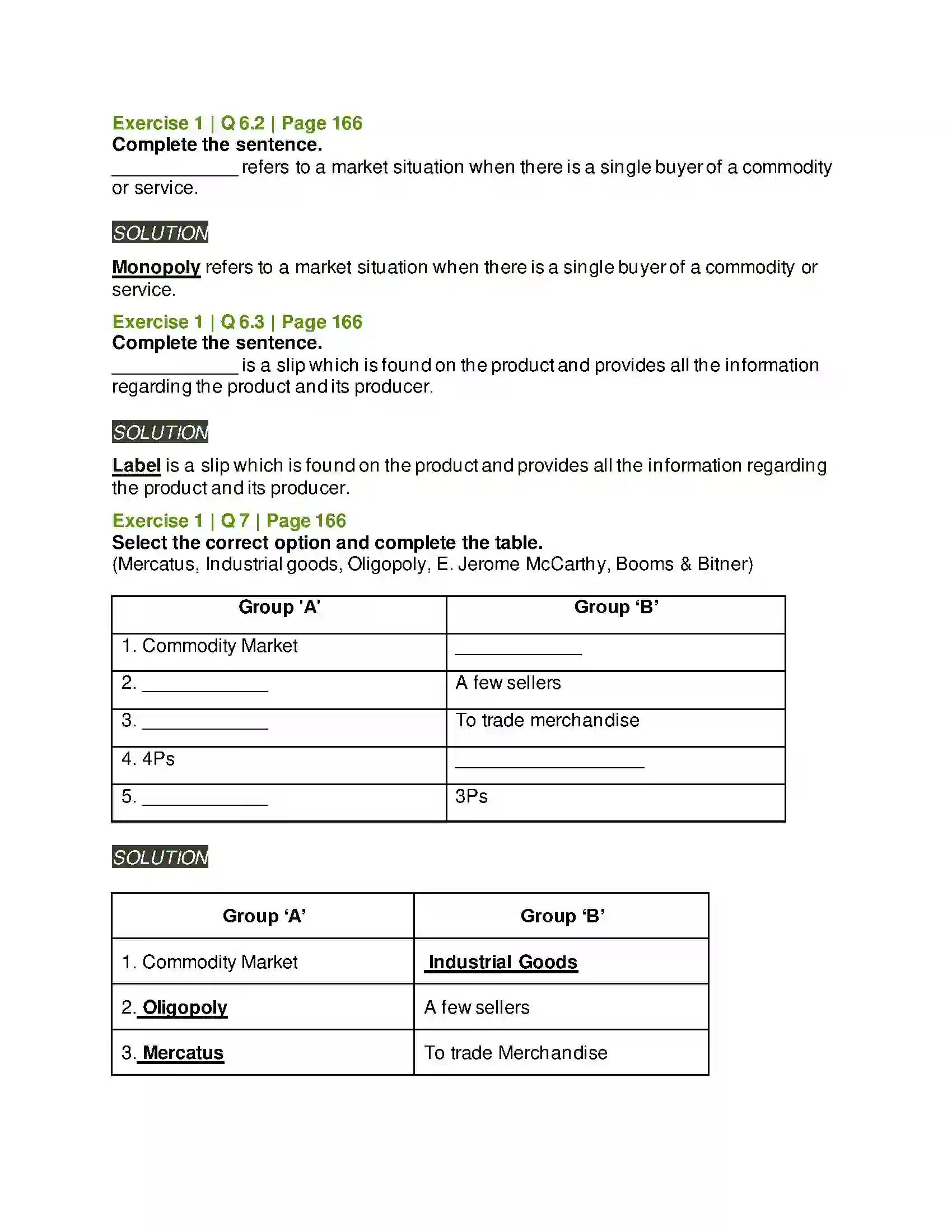 Maharashtra Board Class 12th Organisation of Commerce & Management Marketing Solution 6