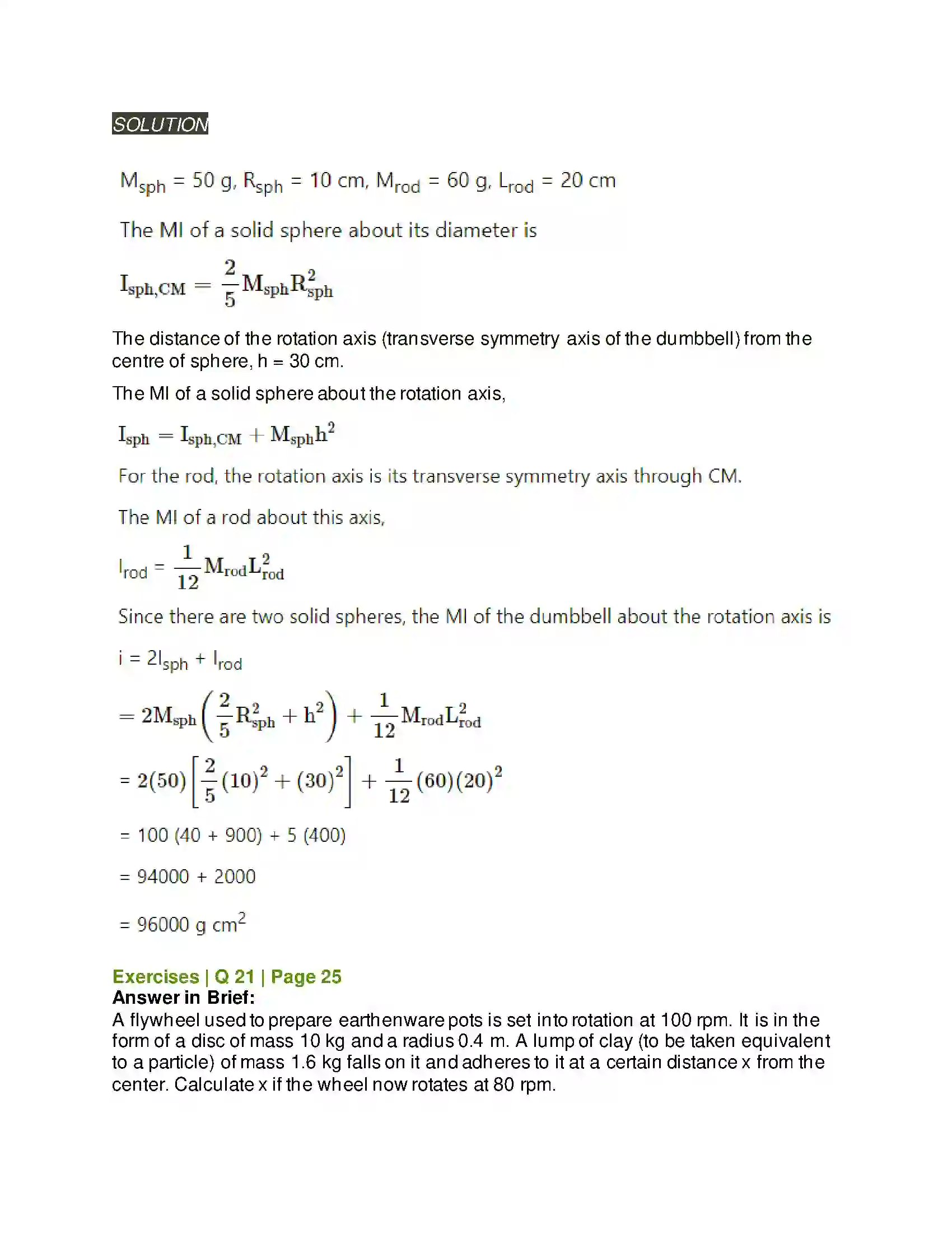 Maharashtra Board Class 12th Physics Rotational Dynamics Solution 30