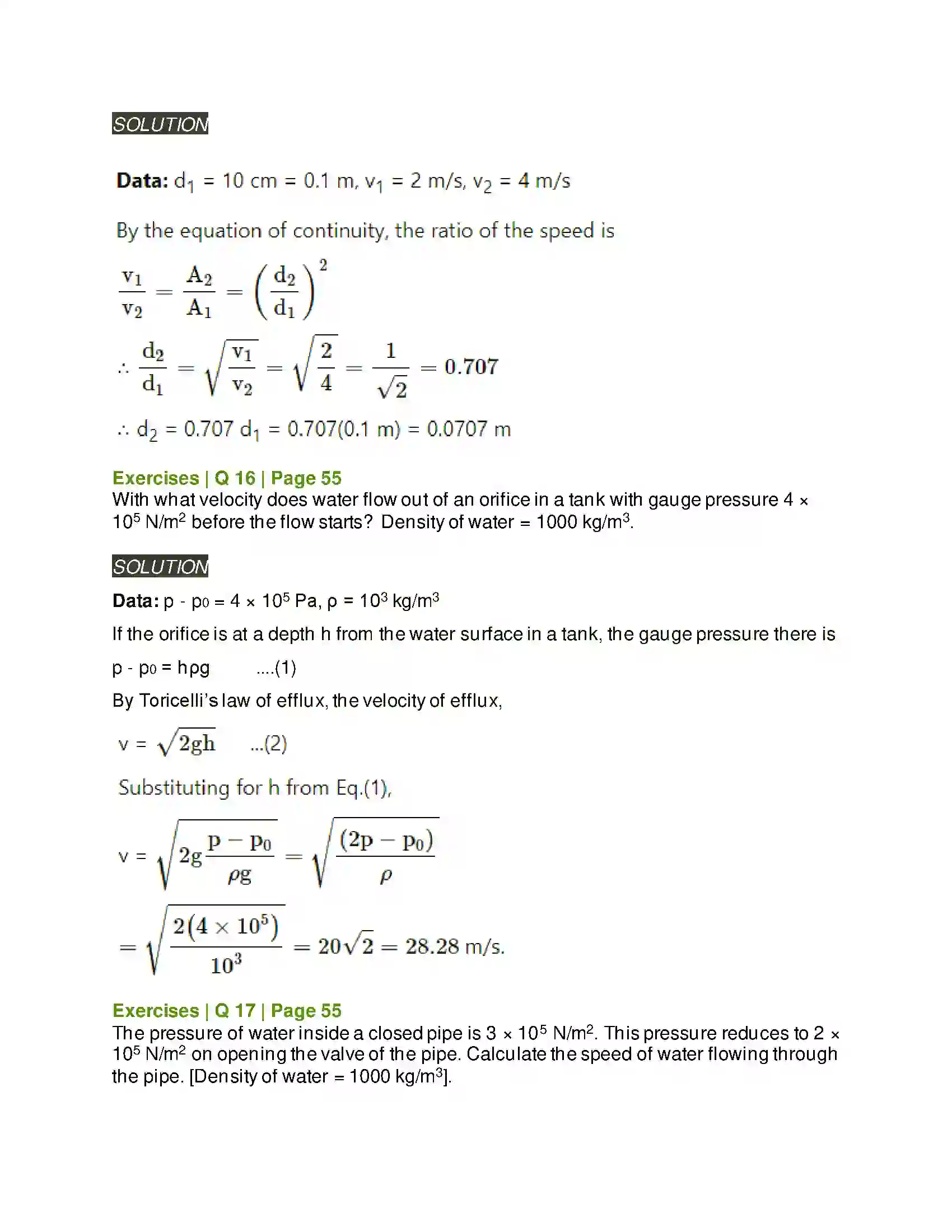 Maharashtra Board Class 12th Physics Mechanical Properties of Fluids Solution 14