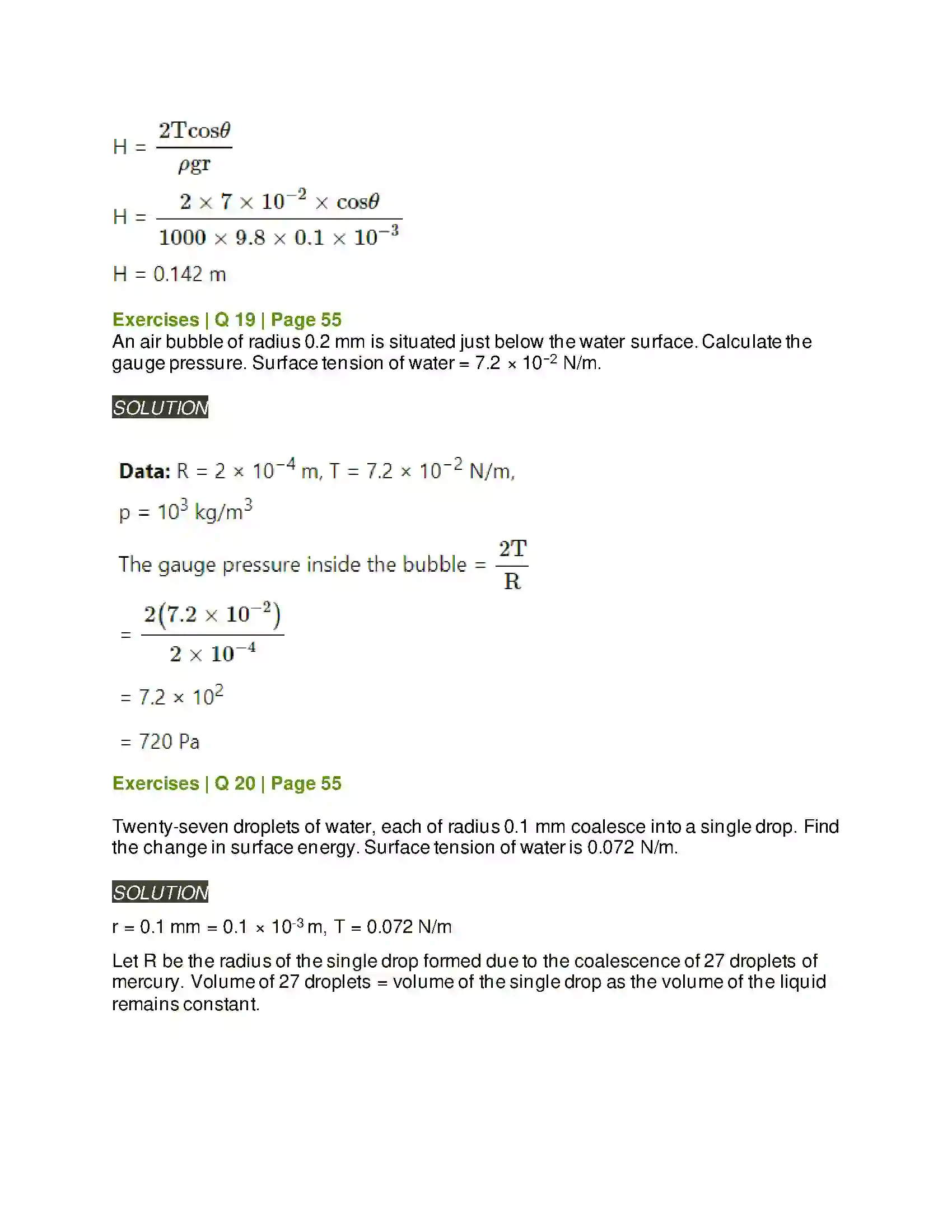 Maharashtra Board Class 12th Physics Mechanical Properties of Fluids Solution 16
