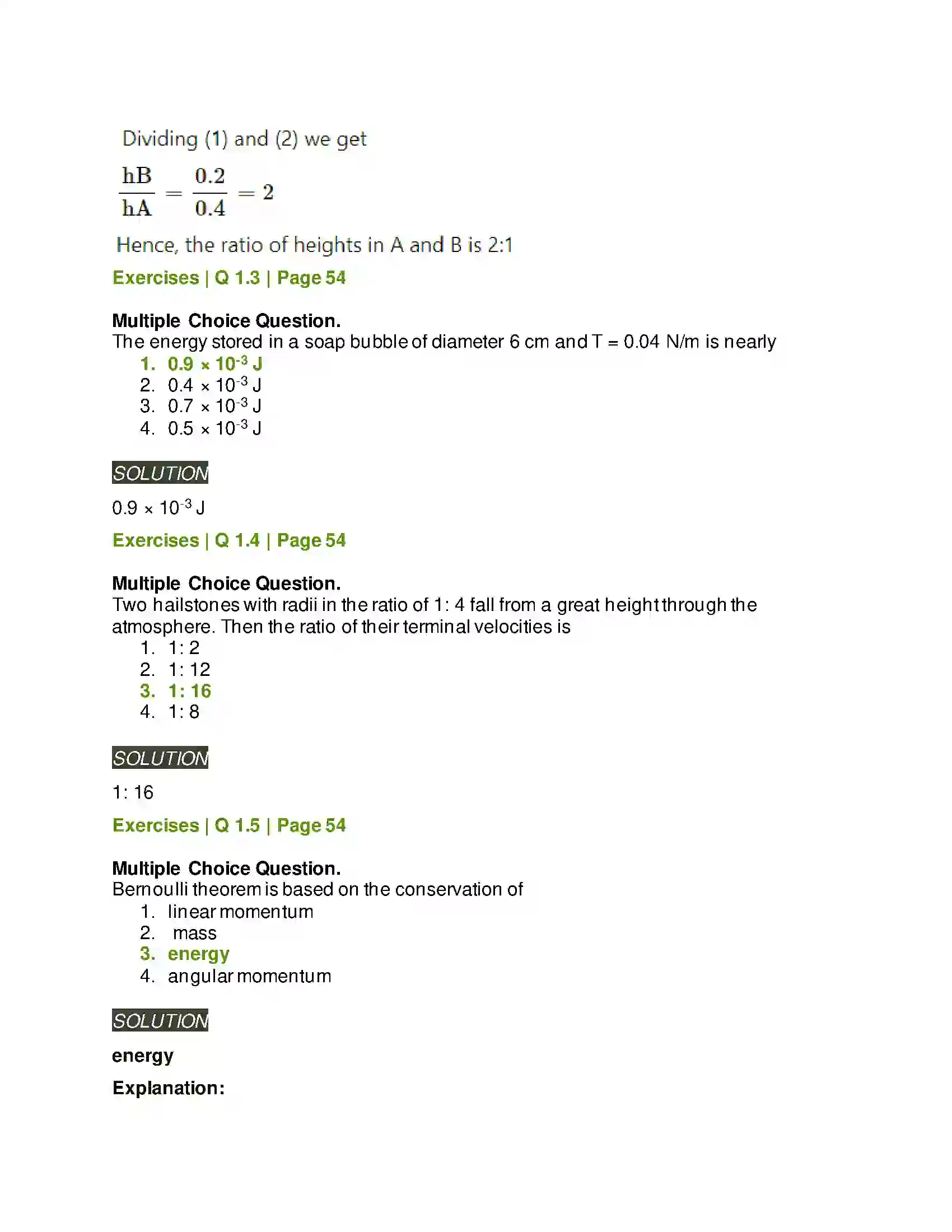 Maharashtra Board Class 12th Physics Mechanical Properties of Fluids Solution 2