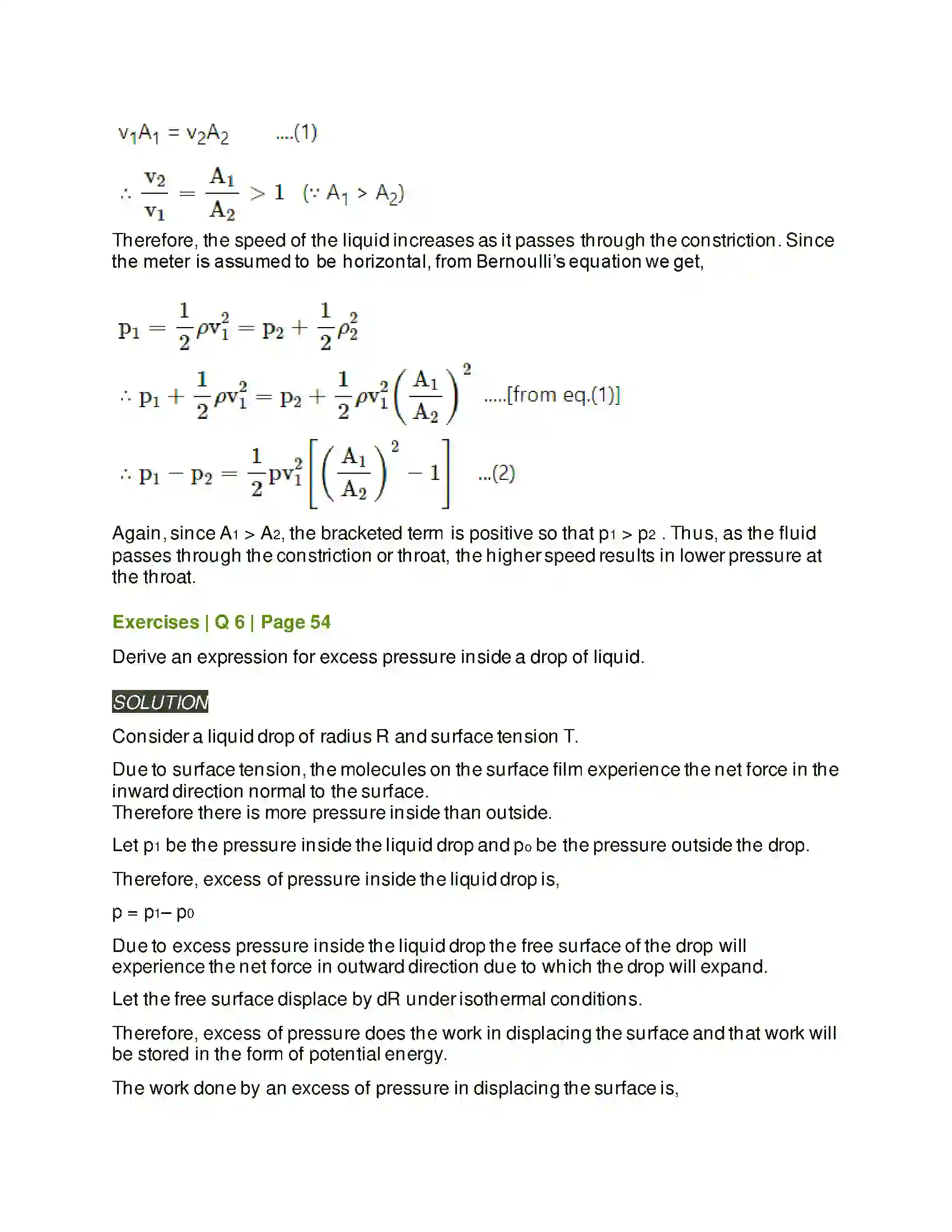 Maharashtra Board Class 12th Physics Mechanical Properties of Fluids Solution 6