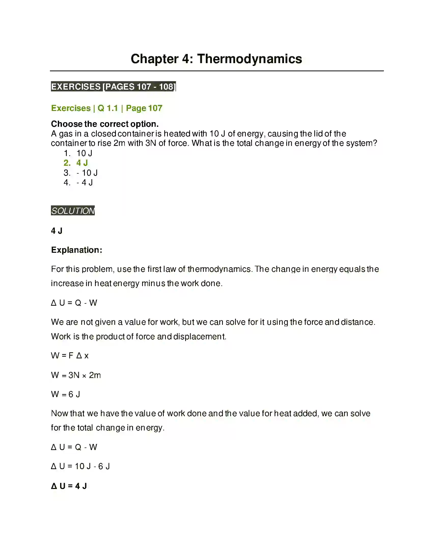 Maharashtra Board Class 12th Physics Thermodynamics Solution 1
