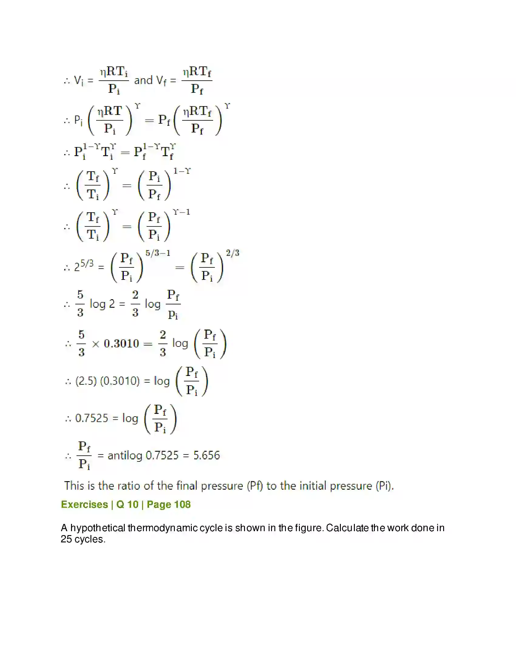 Maharashtra Board Class 12th Physics Thermodynamics Solution 10
