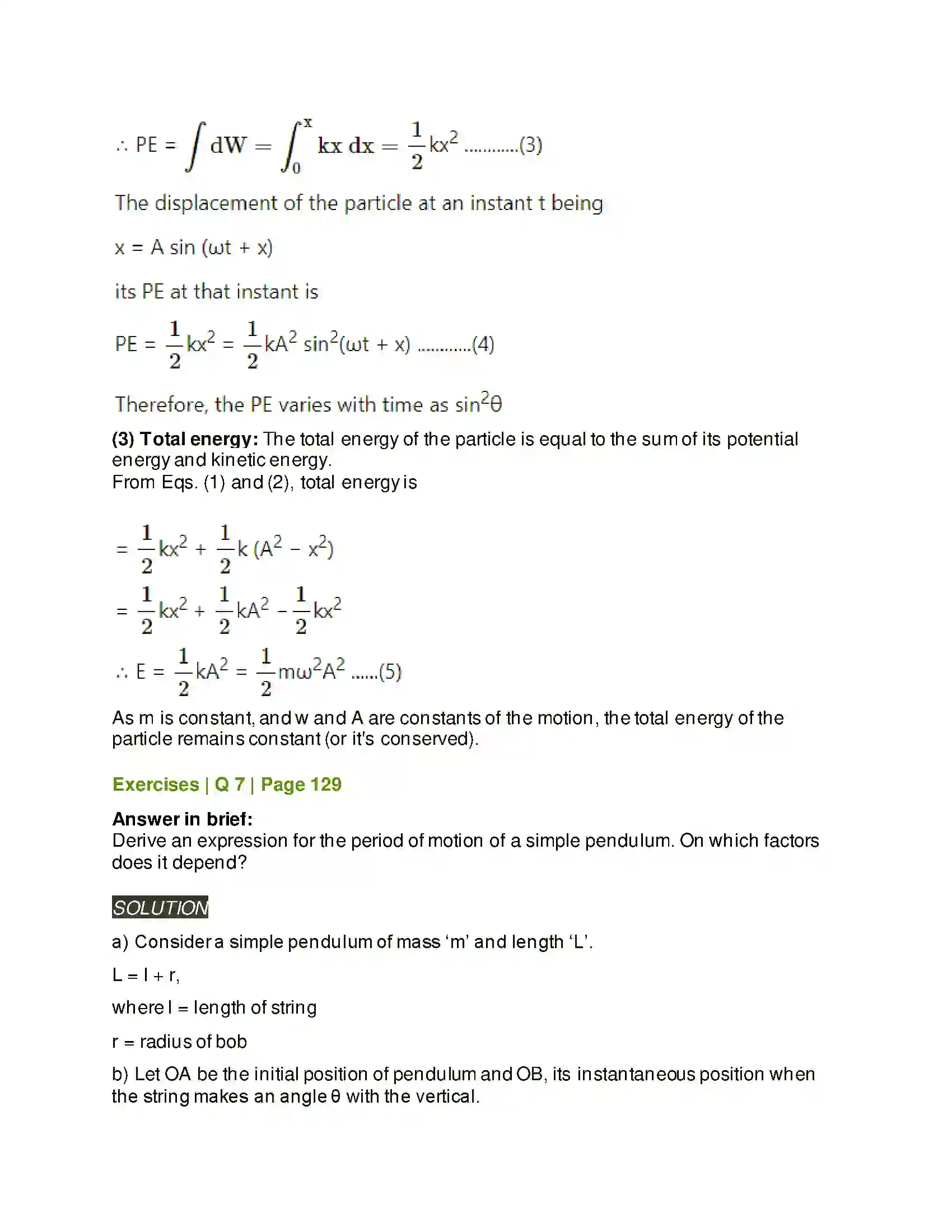 Maharashtra Board Class 12th Physics Oscillations Solution 13