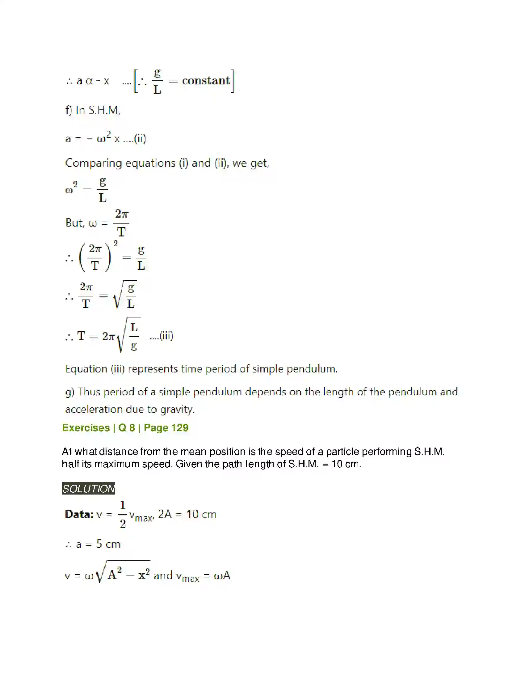 Maharashtra Board Class 12th Physics Oscillations Solution 15