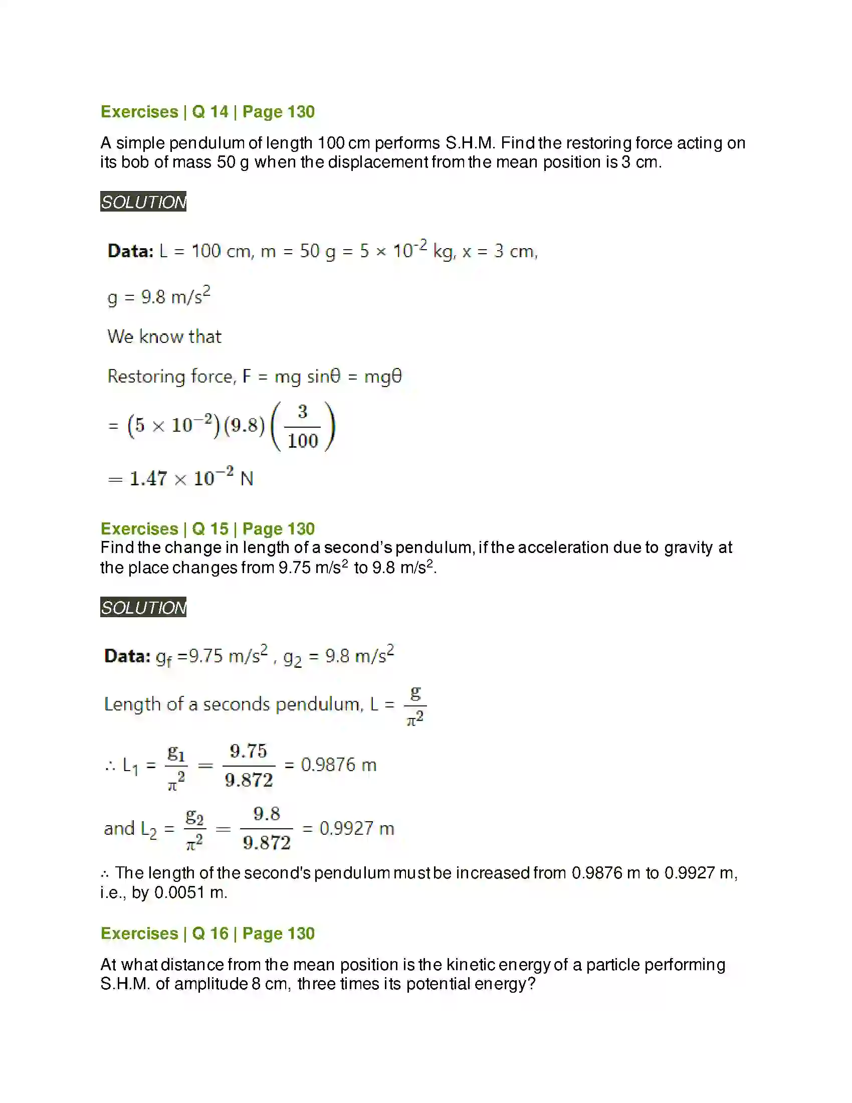 Maharashtra Board Class 12th Physics Oscillations Solution 19