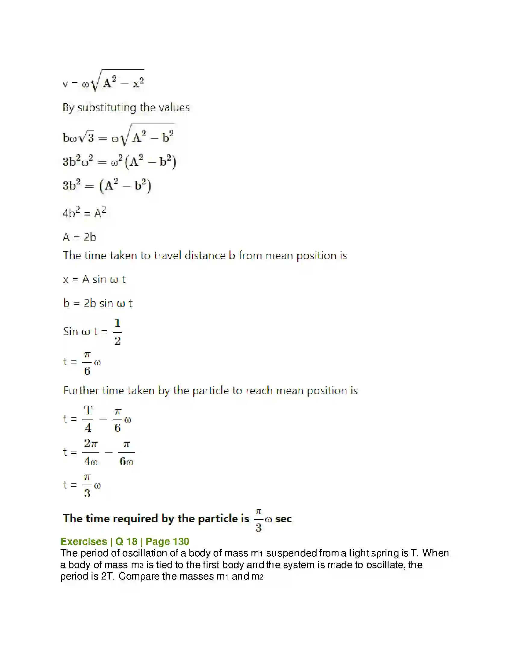 Maharashtra Board Class 12th Physics Oscillations Solution 21