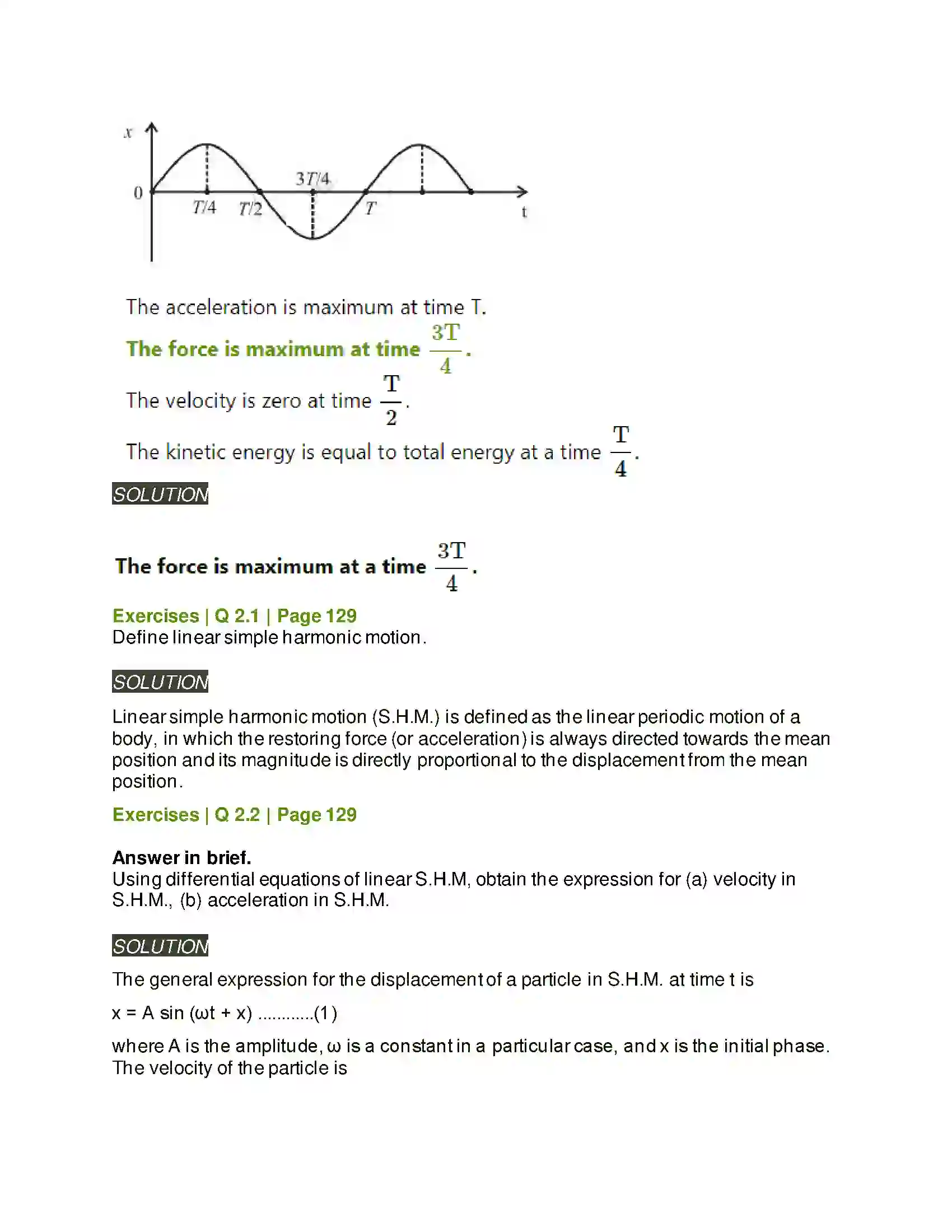 Maharashtra Board Class 12th Physics Oscillations Solution 3