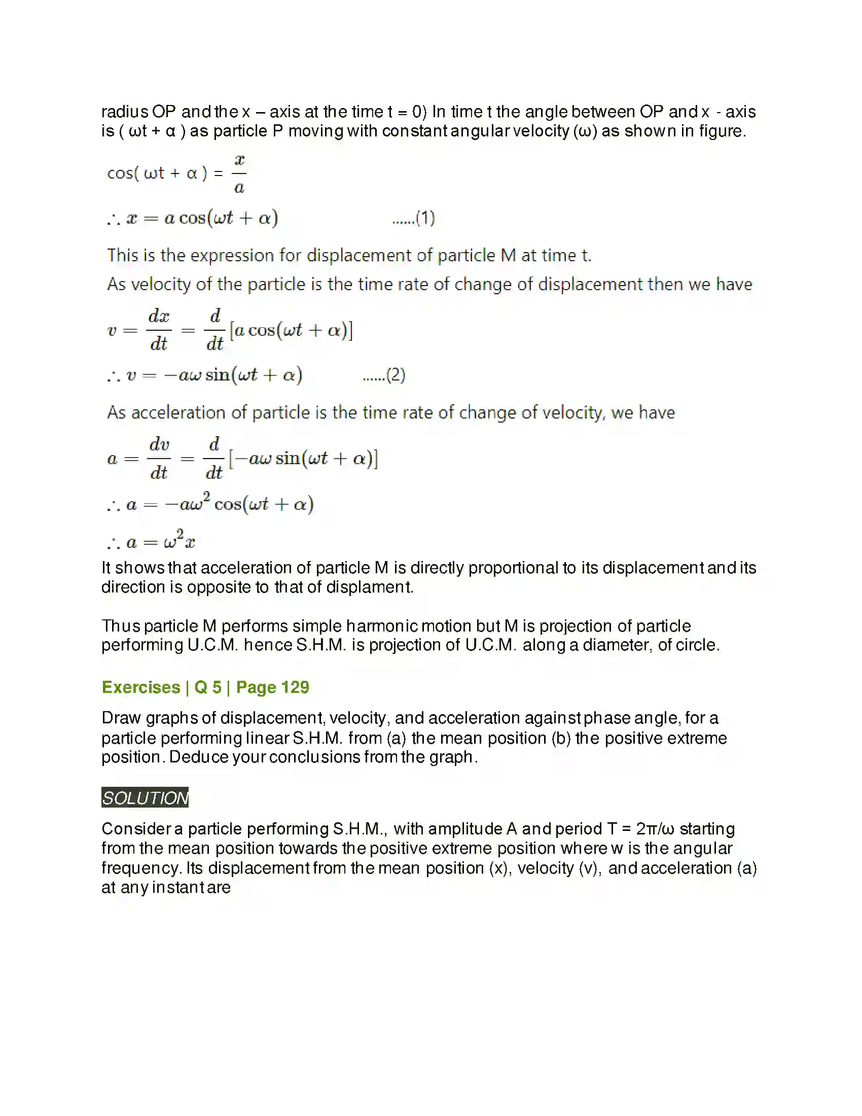Maharashtra Board Class 12th Physics Oscillations Solution 9