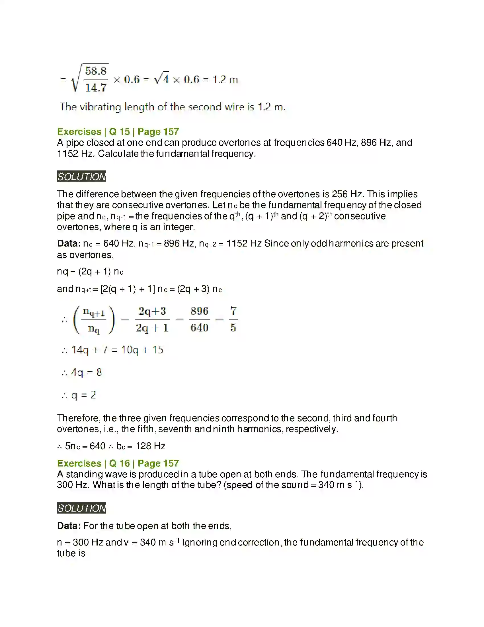 Maharashtra Board Class 12th Physics Superposition of Waves Solution 15