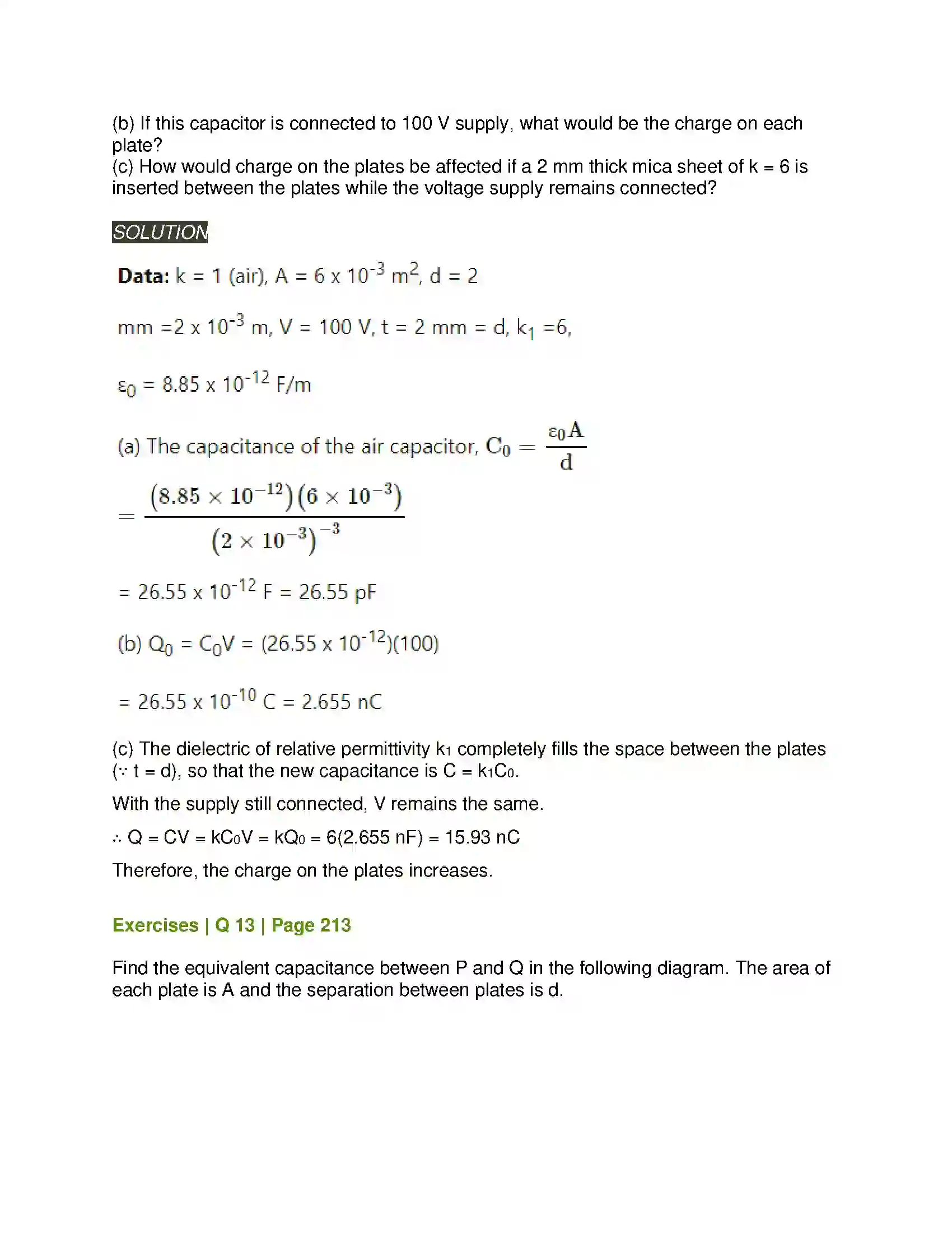 Maharashtra Board Class 12th Physics Electrostatics Solution 13