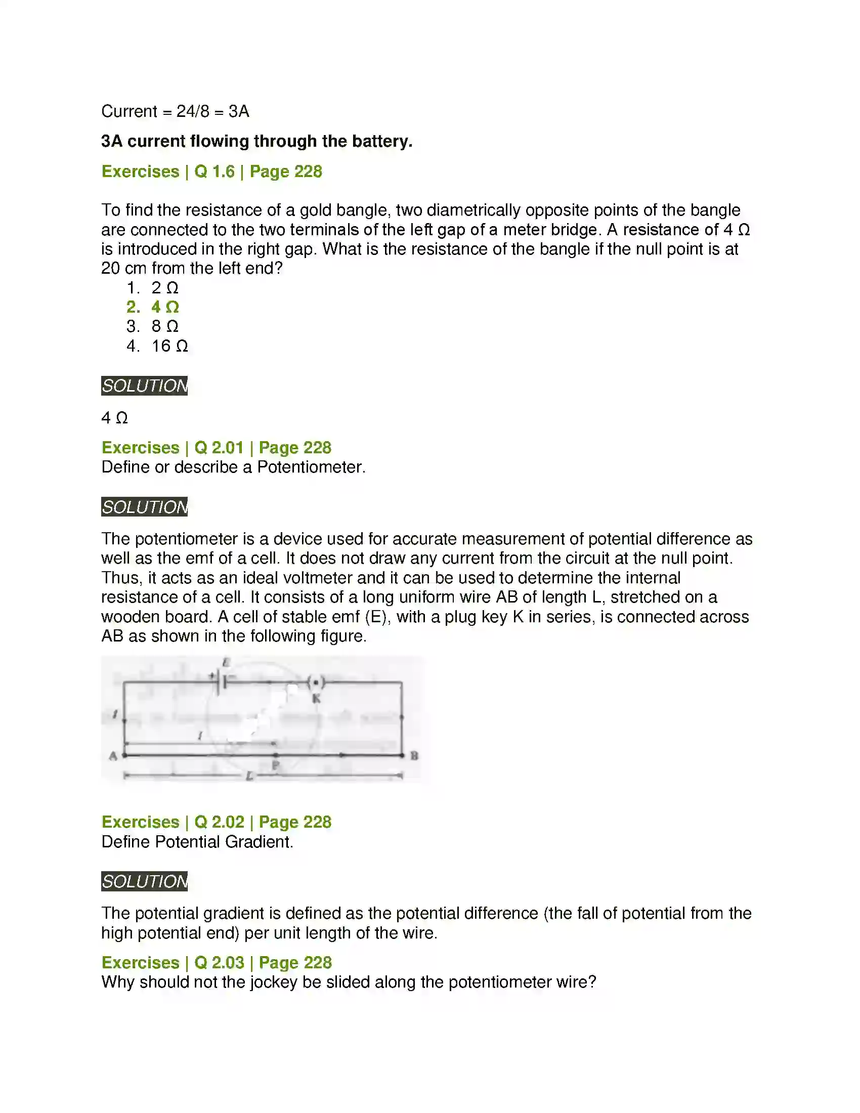 Maharashtra Board Class 12th Physics Current Electricity Solution 3