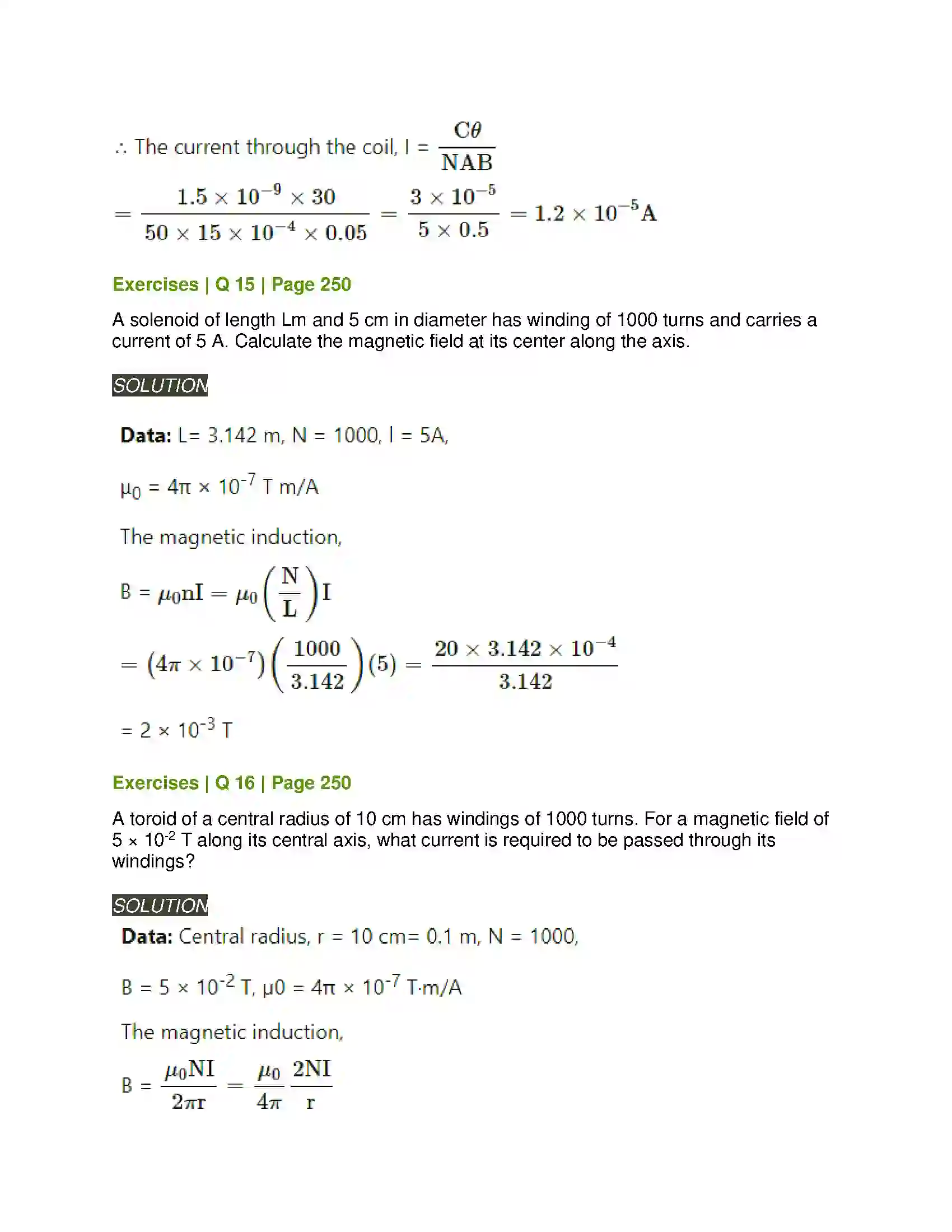 Maharashtra Board Class 12th Physics Magnetic Fields due to Electric Current Solution 12