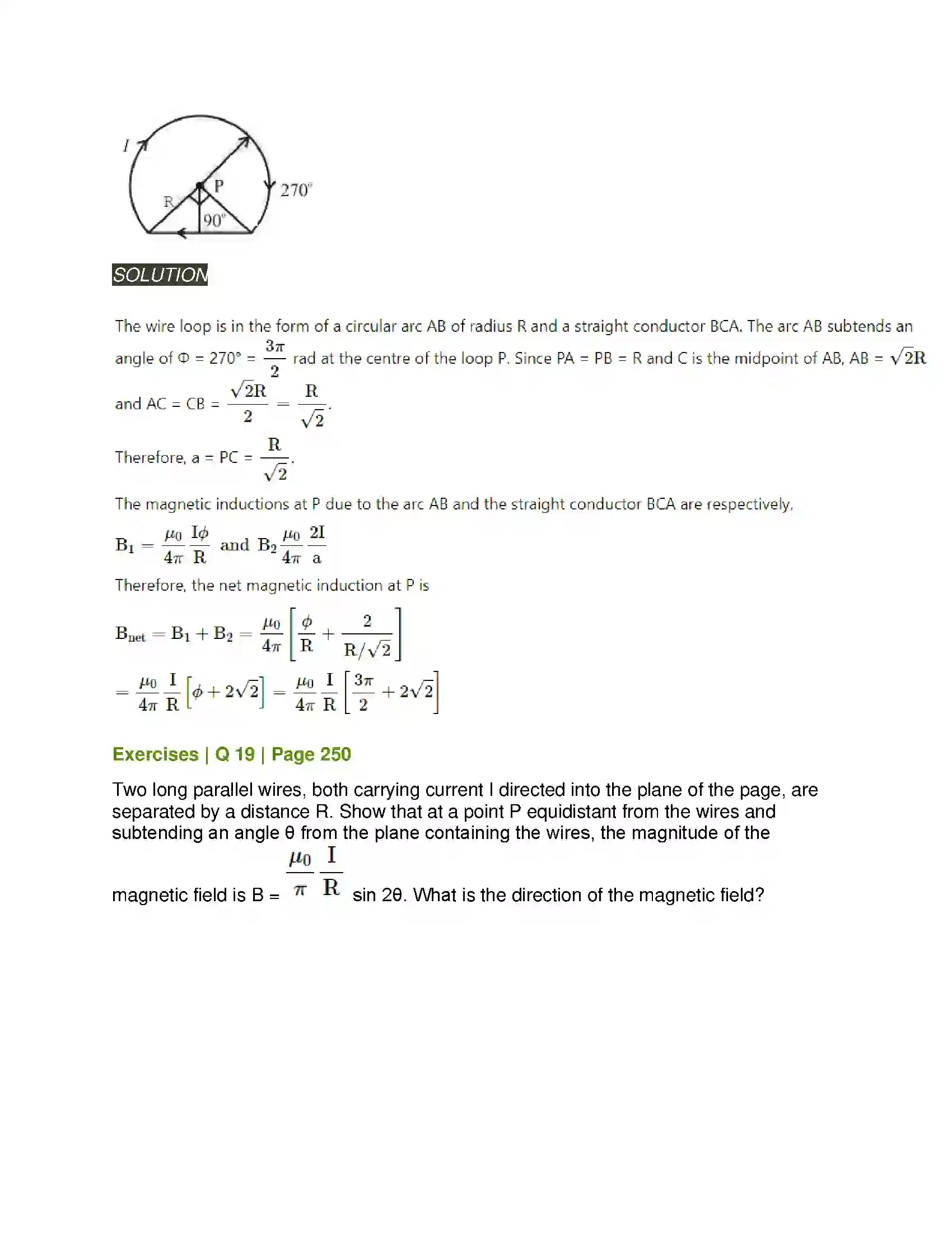 Maharashtra Board Class 12th Physics Magnetic Fields due to Electric Current Solution 14