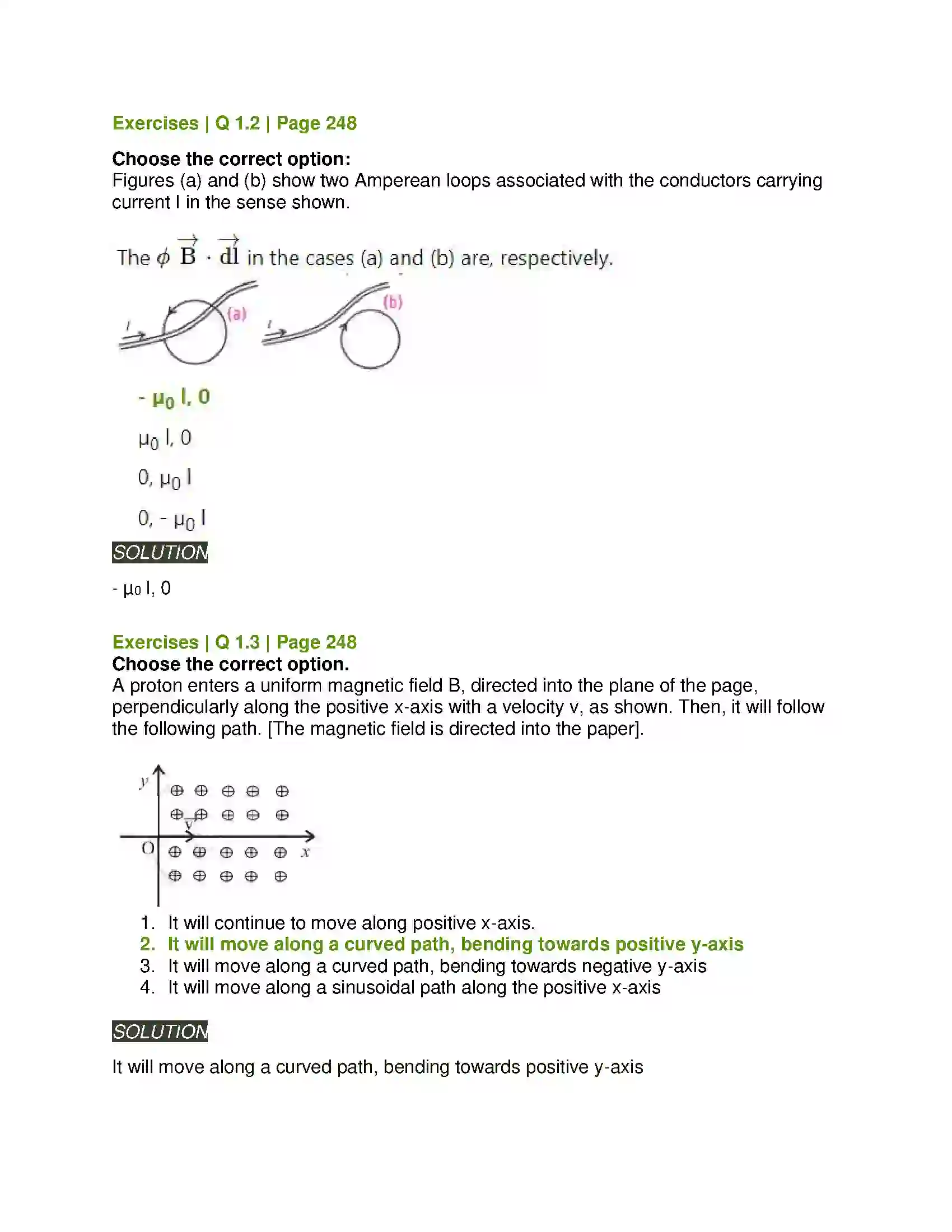 Maharashtra Board Class 12th Physics Magnetic Fields due to Electric Current Solution 2