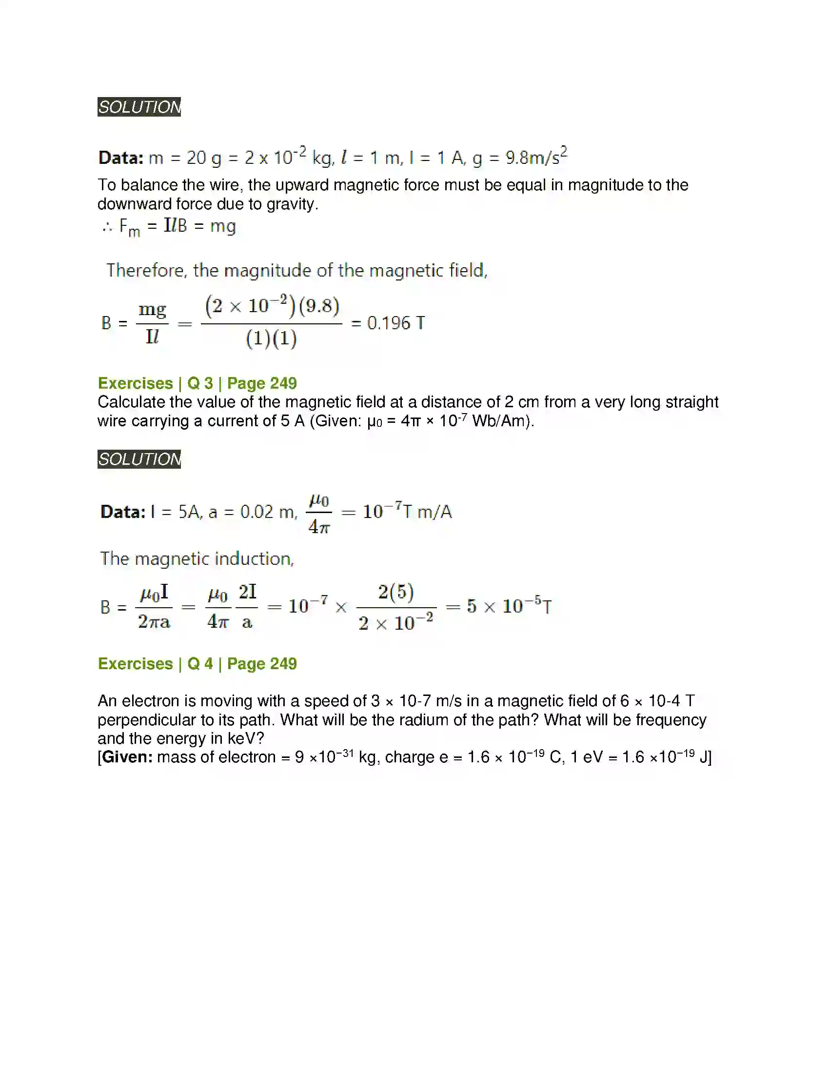 Maharashtra Board Class 12th Physics Magnetic Fields due to Electric Current Solution 4