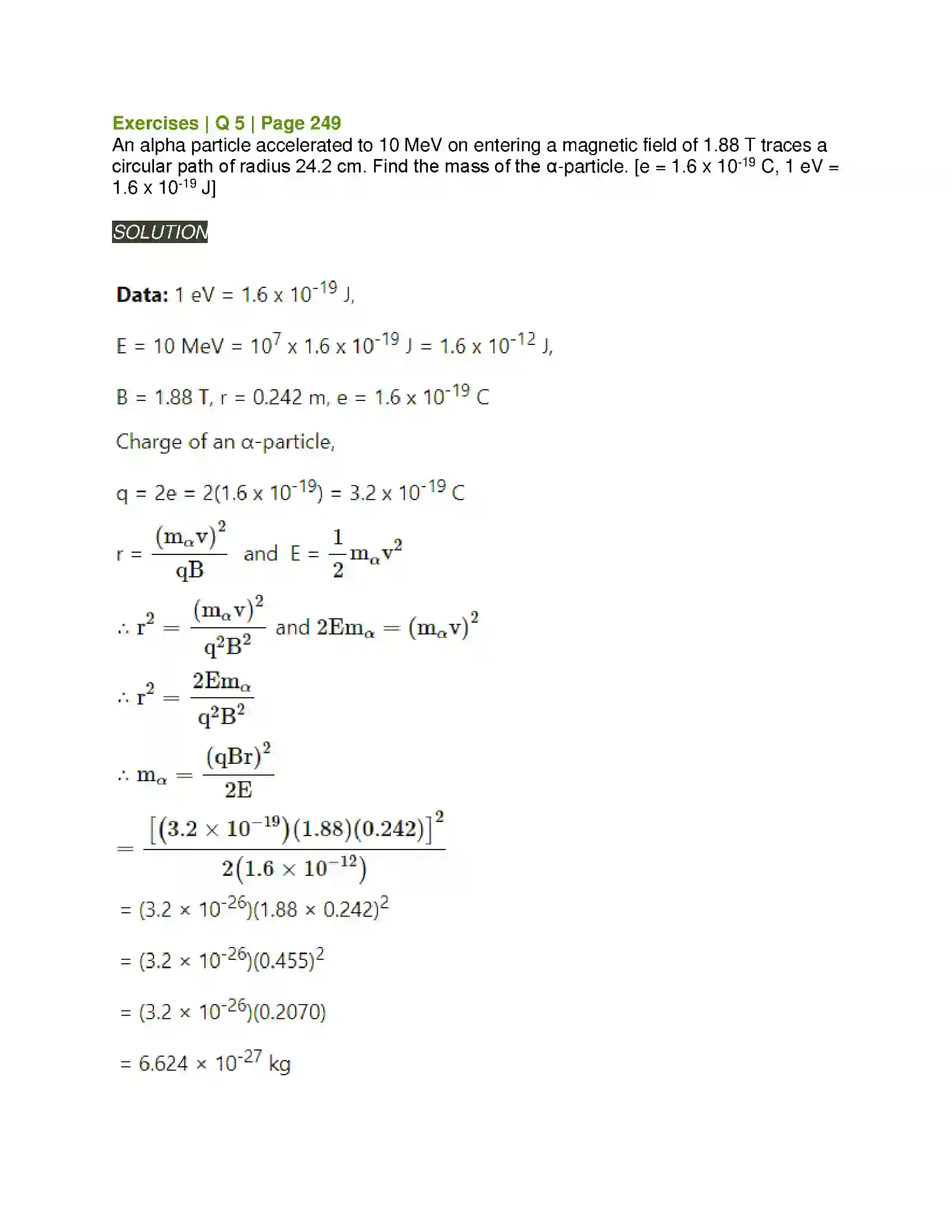 Maharashtra Board Class 12th Physics Magnetic Fields due to Electric Current Solution 6