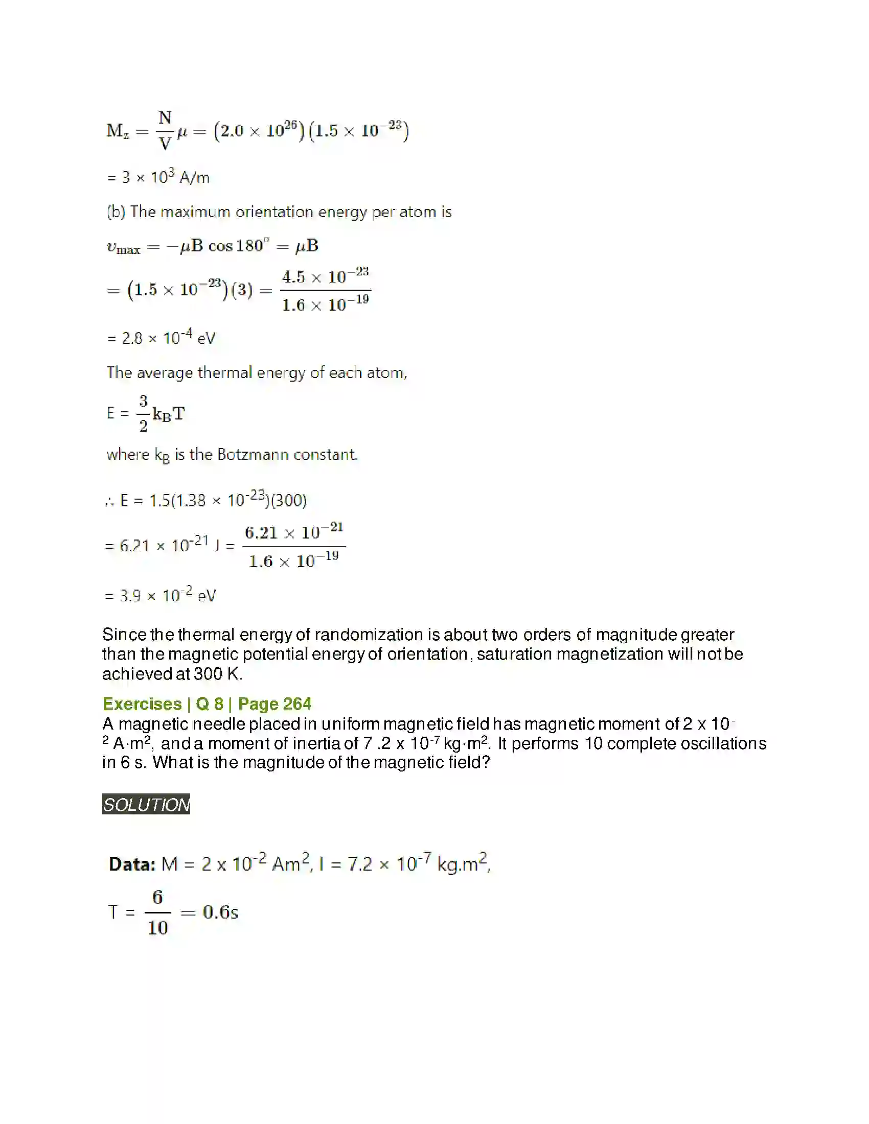 Maharashtra Board Class 12th Physics Magnetic Materials Solution 11