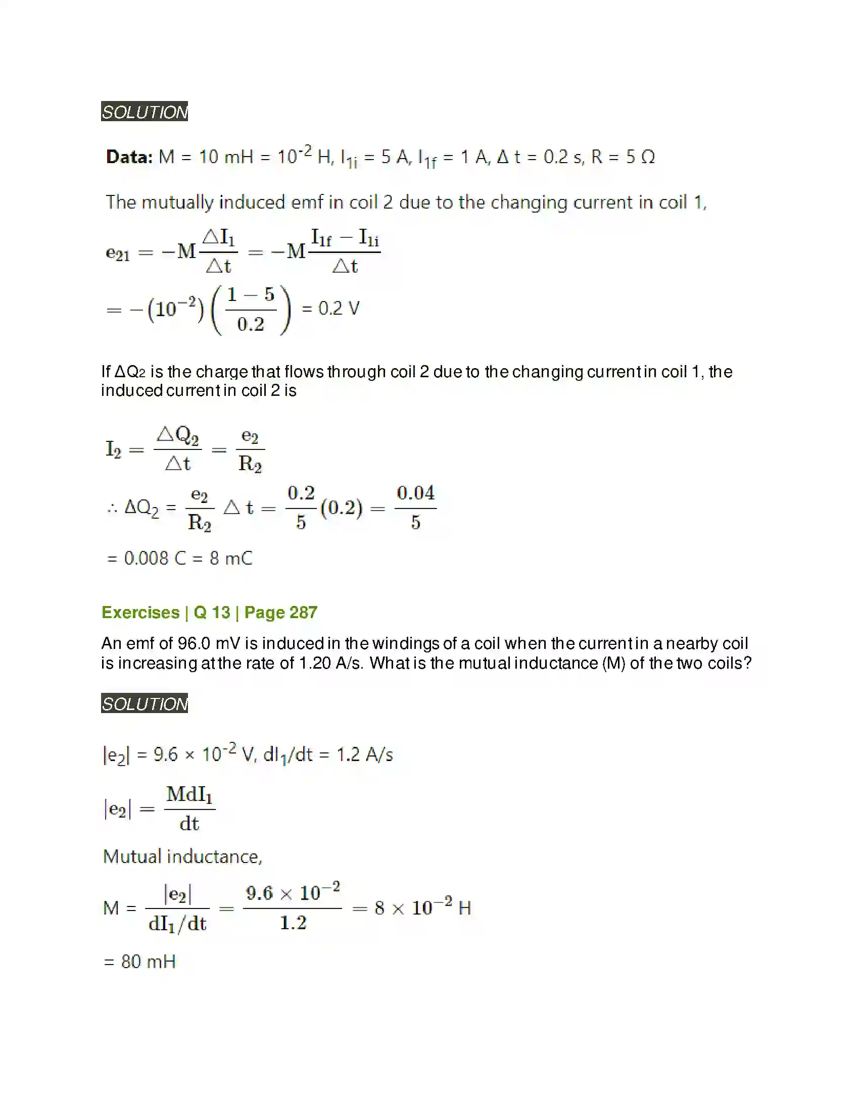 Maharashtra Board Class 12th Physics Electromagnetic induction Solution 10