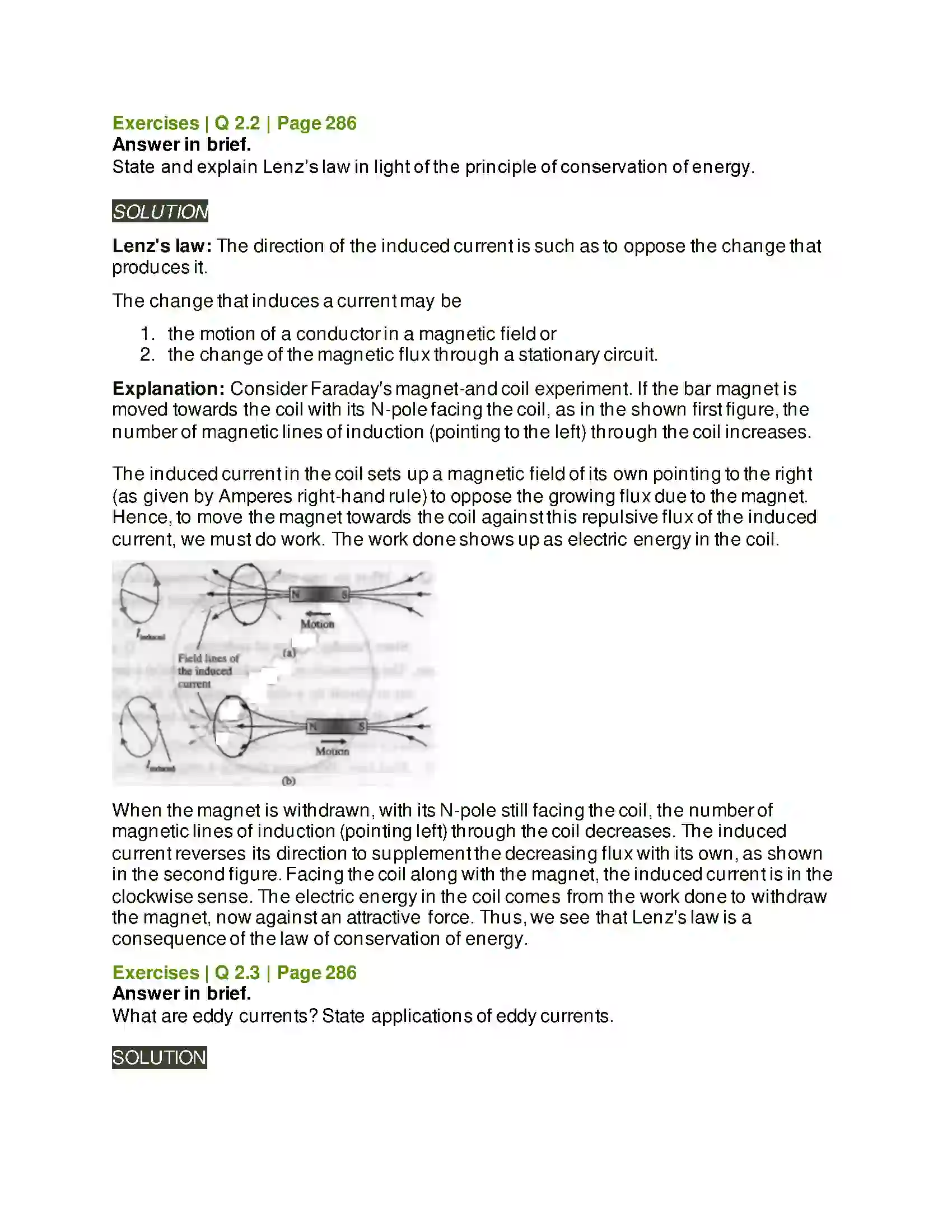 Maharashtra Board Class 12th Physics Electromagnetic induction Solution 3
