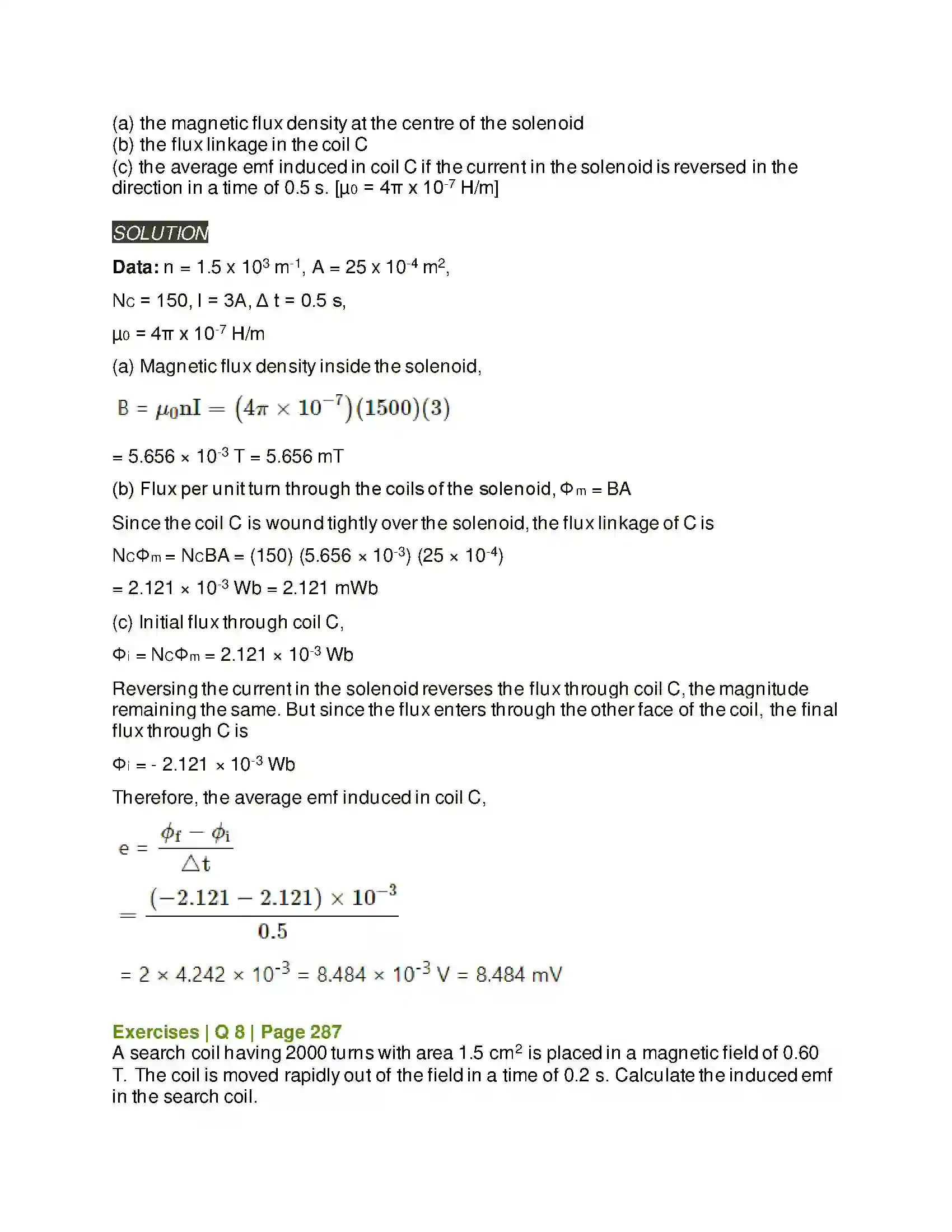 Maharashtra Board Class 12th Physics Electromagnetic induction Solution 7