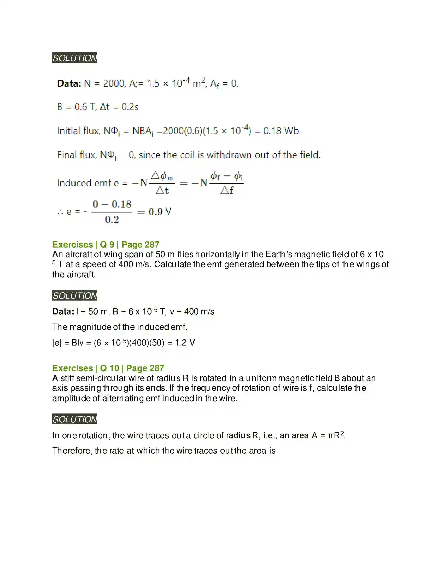 Maharashtra Board Class 12th Physics Electromagnetic induction Solution 8