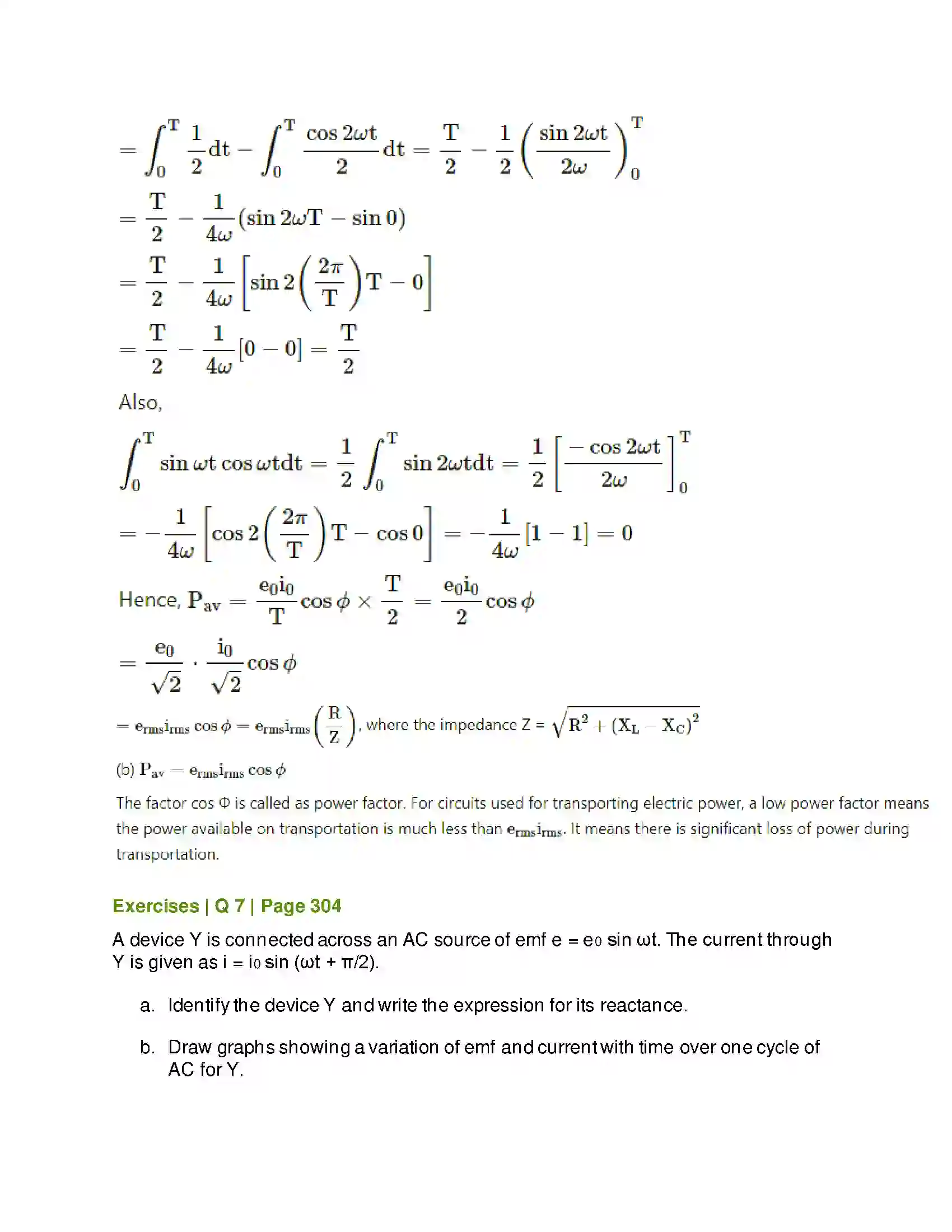 Maharashtra Board Class 12th Physics AC Circuits Solution 10