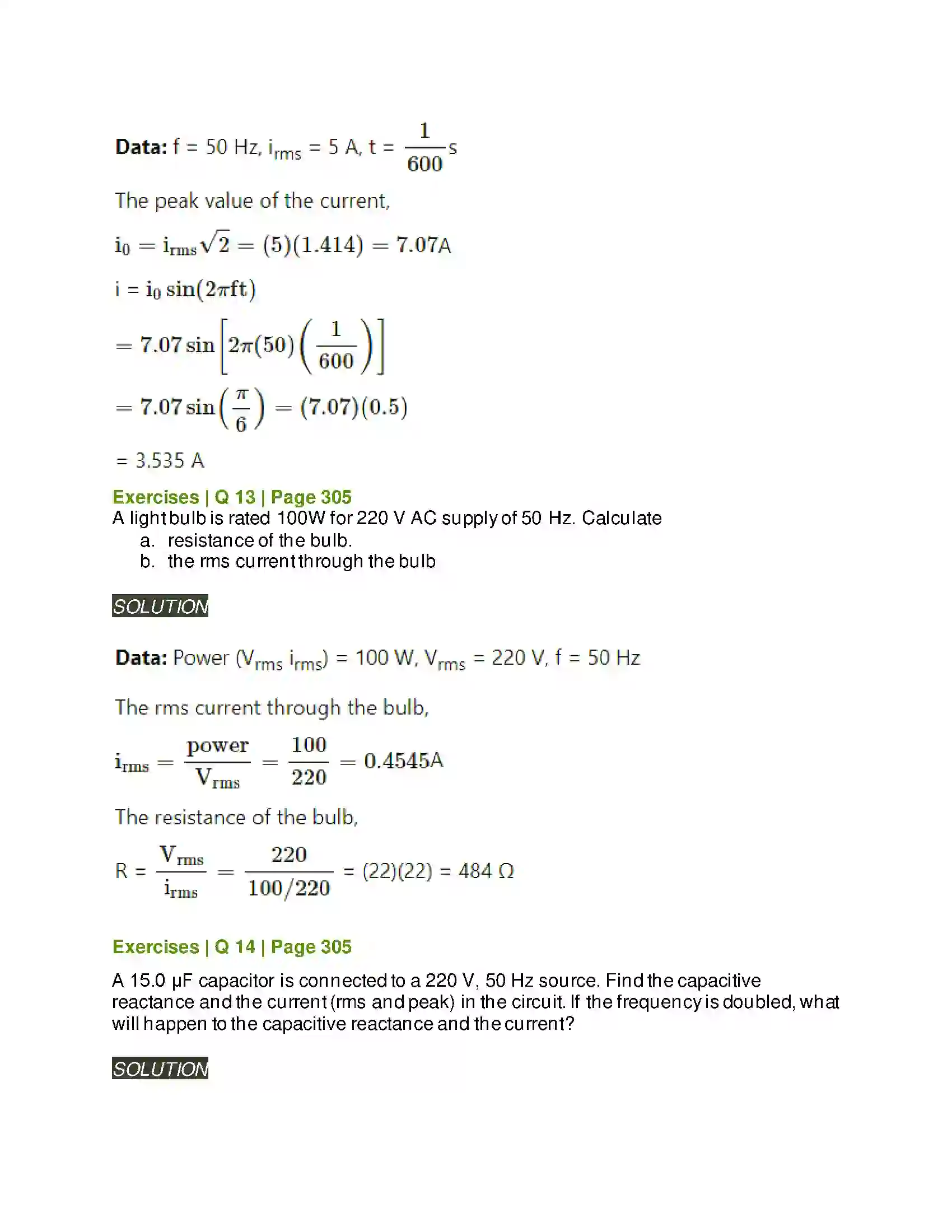 Maharashtra Board Class 12th Physics AC Circuits Solution 17