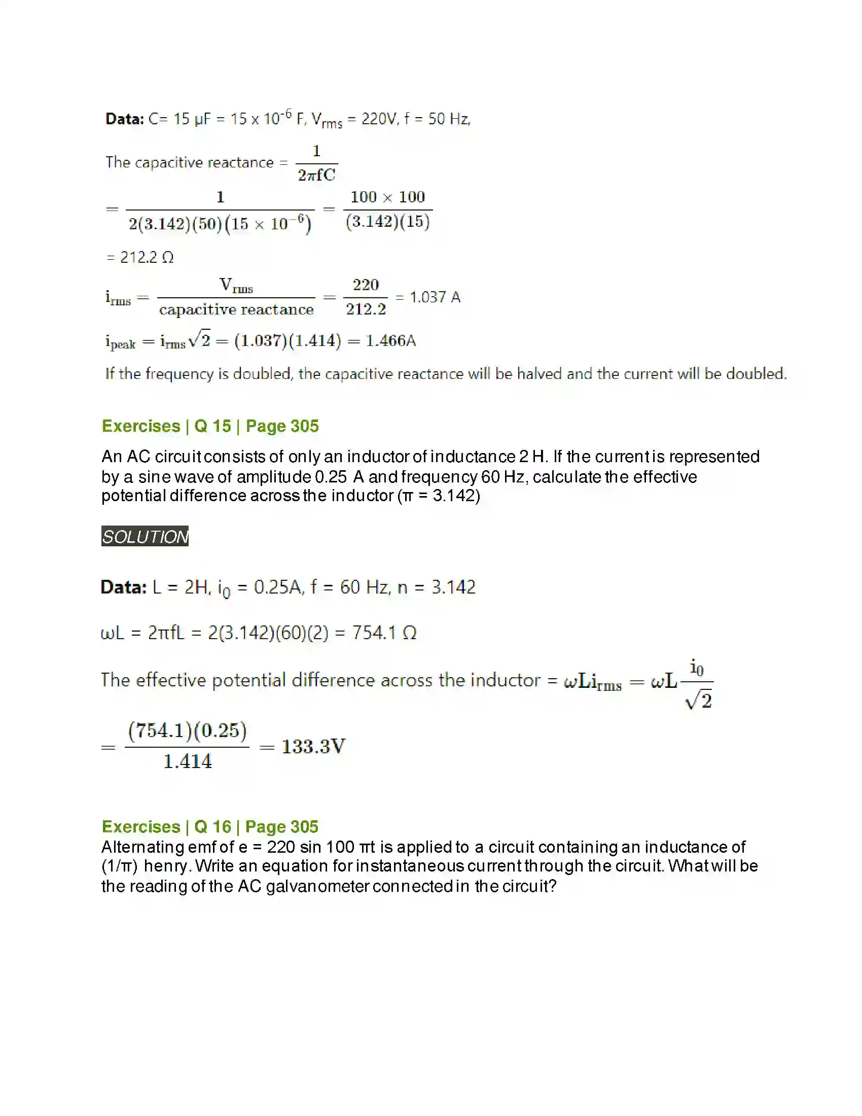 Maharashtra Board Class 12th Physics AC Circuits Solution 18