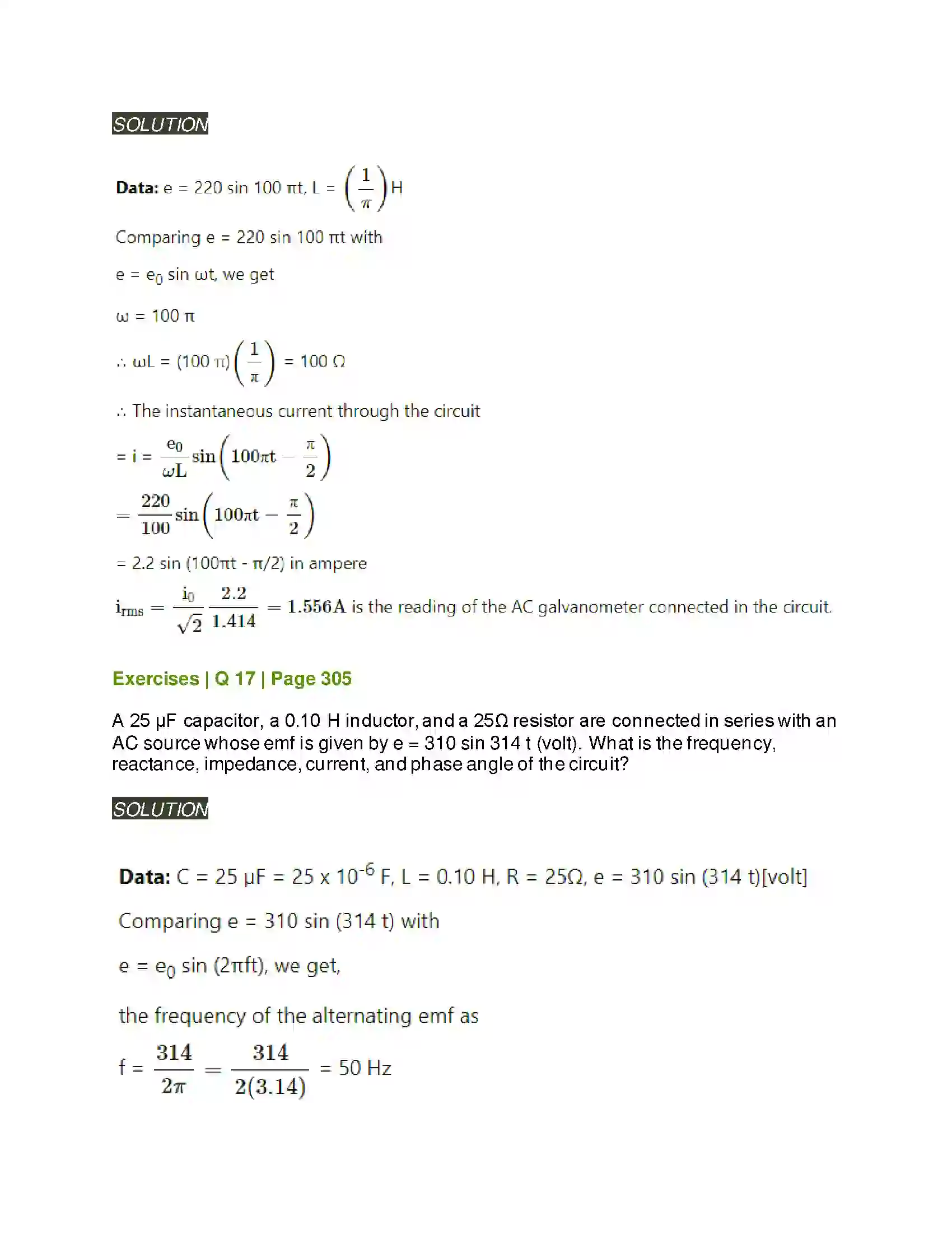 Maharashtra Board Class 12th Physics AC Circuits Solution 19