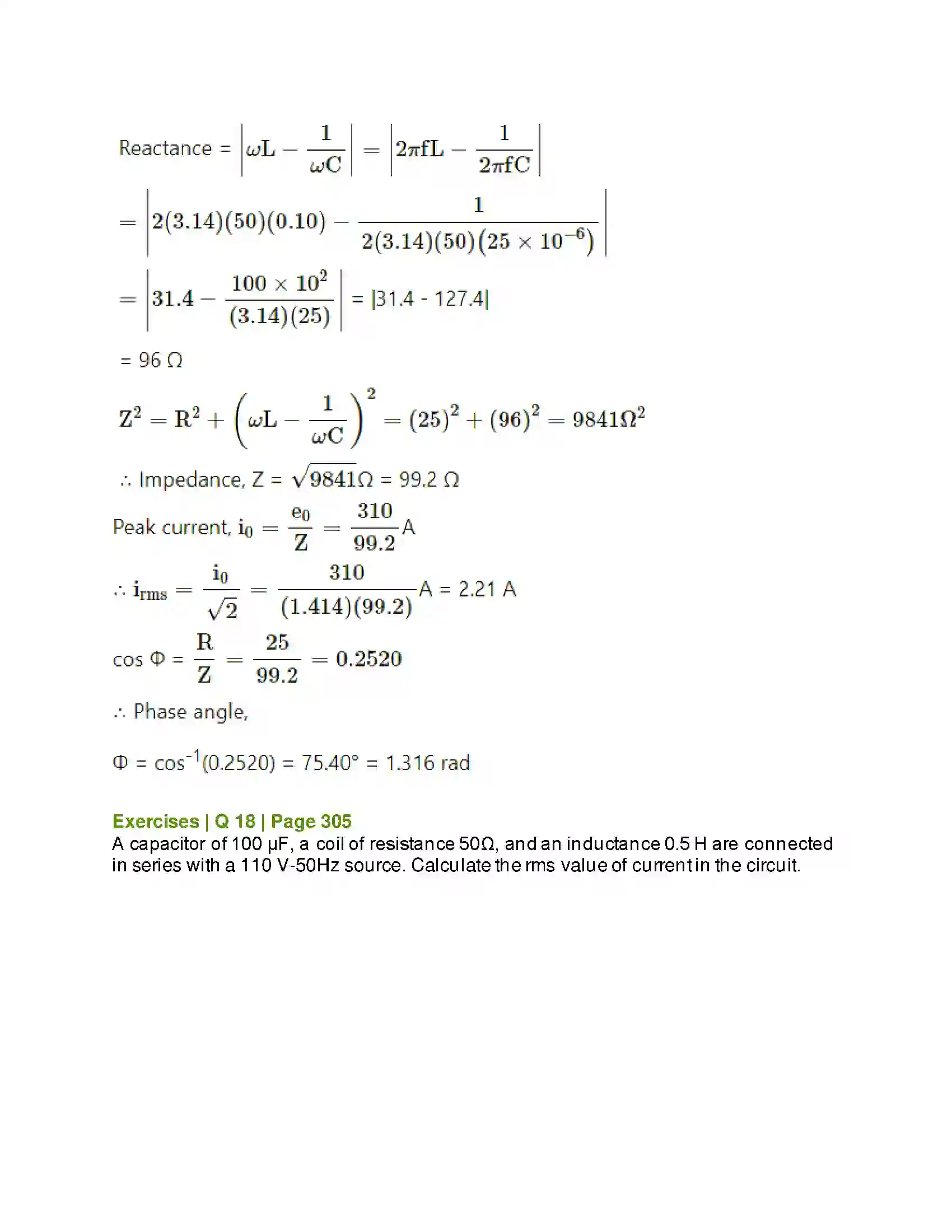 Maharashtra Board Class 12th Physics AC Circuits Solution 20