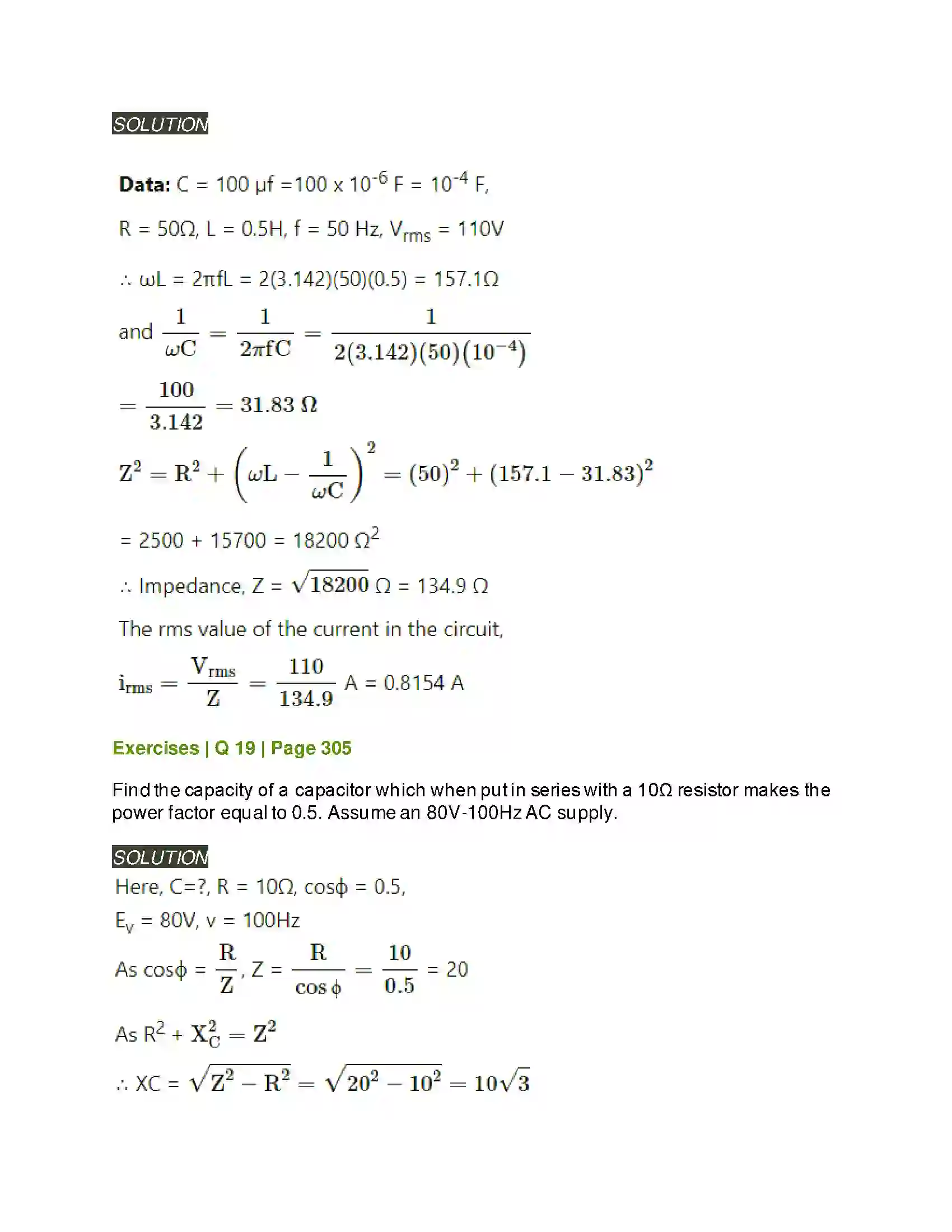Maharashtra Board Class 12th Physics AC Circuits Solution 21
