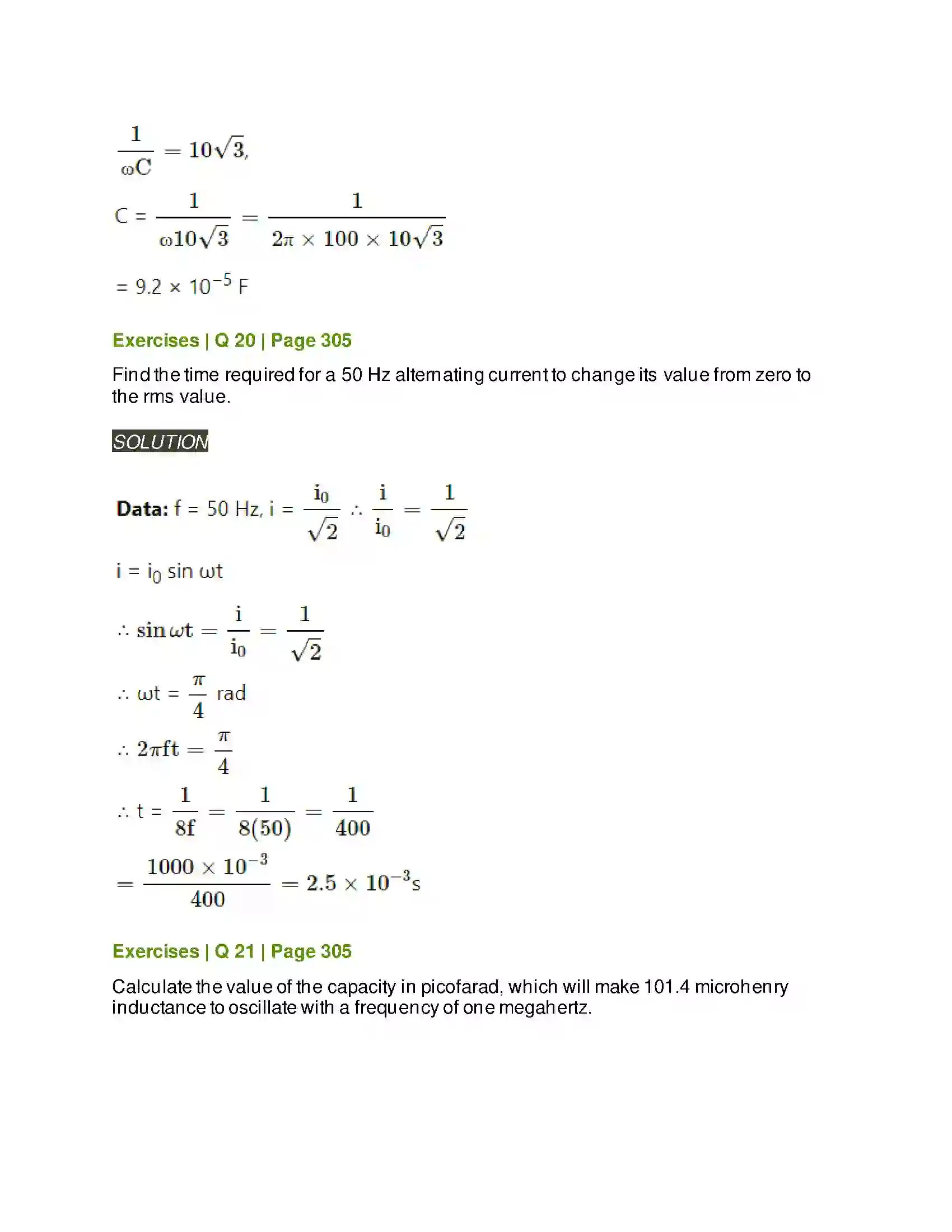 Maharashtra Board Class 12th Physics AC Circuits Solution 22