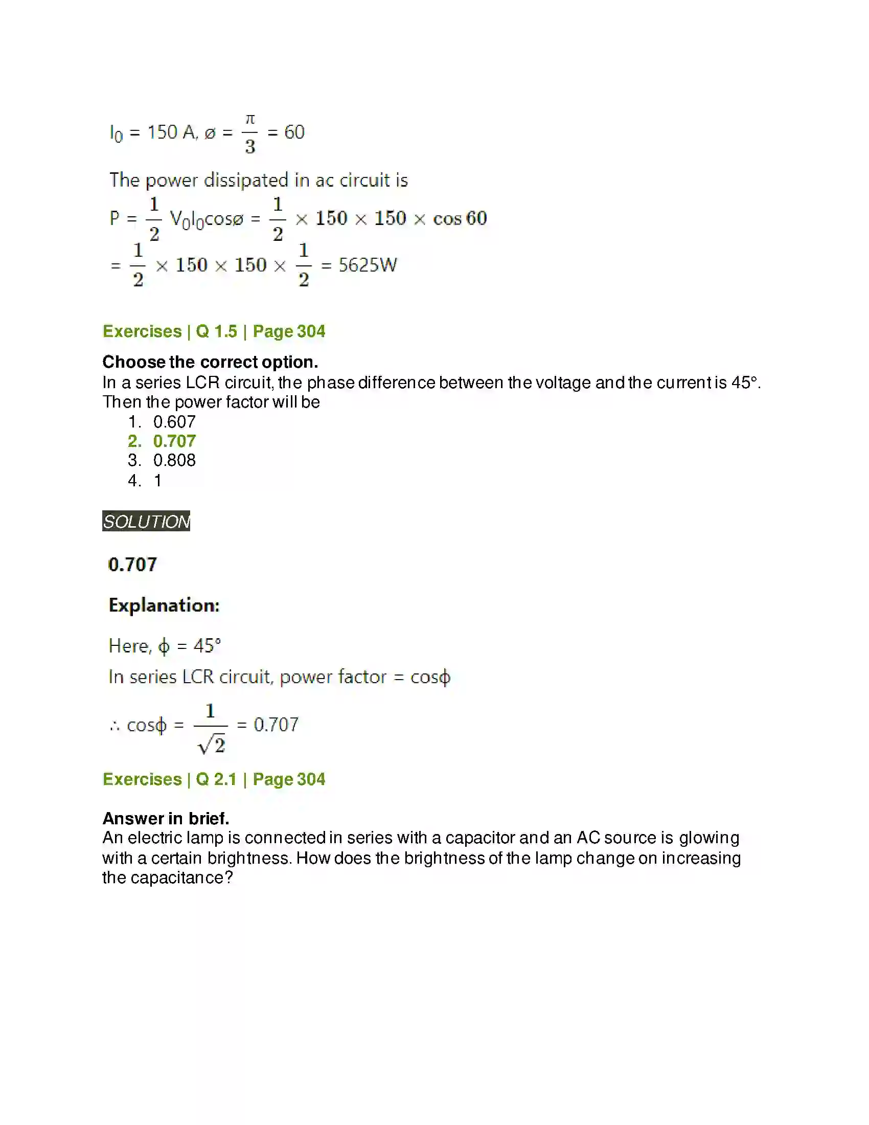Maharashtra Board Class 12th Physics AC Circuits Solution 4